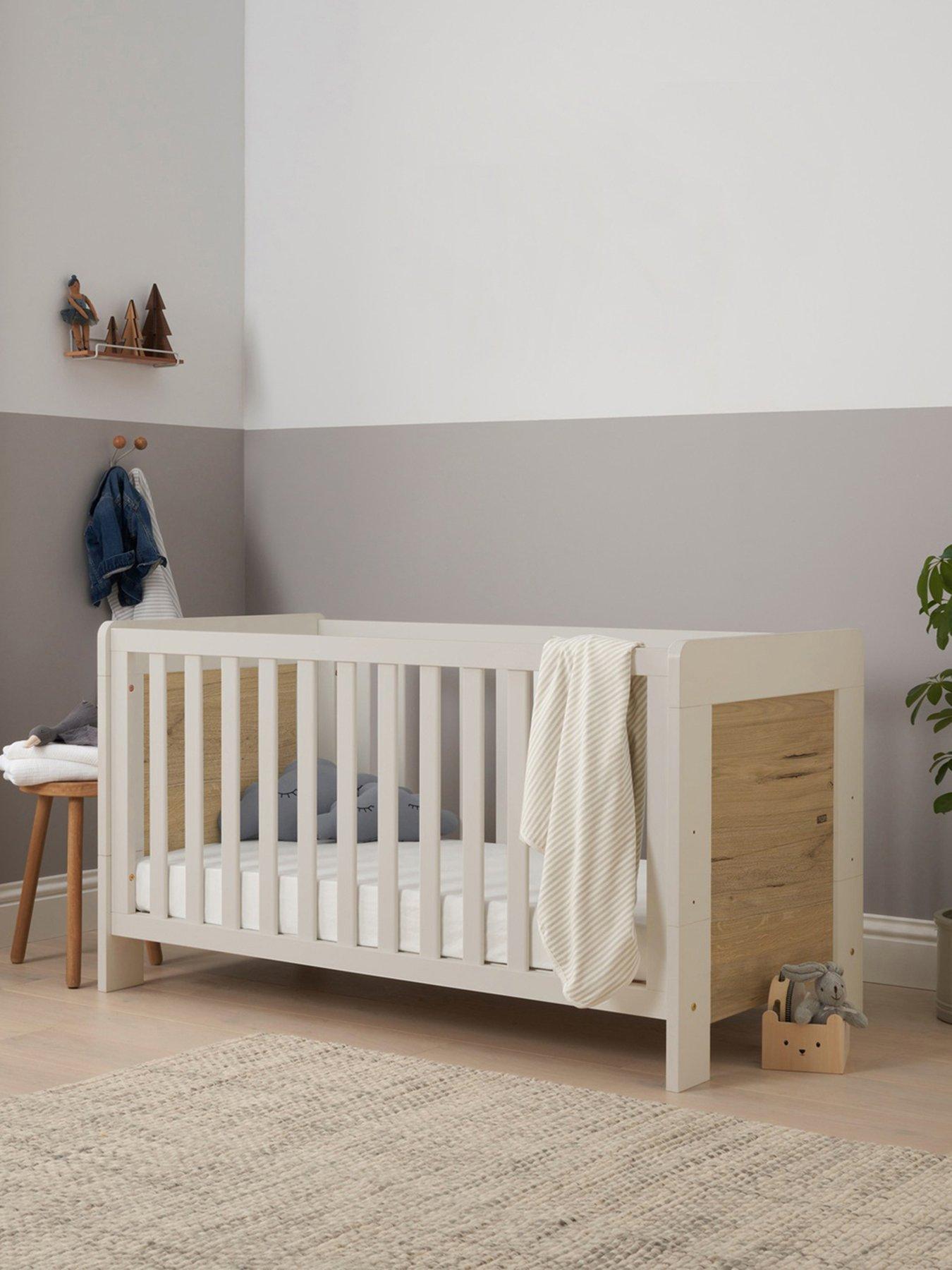 Tutti Bambini Alba Cot Bed - White Sand / Distressed Oak