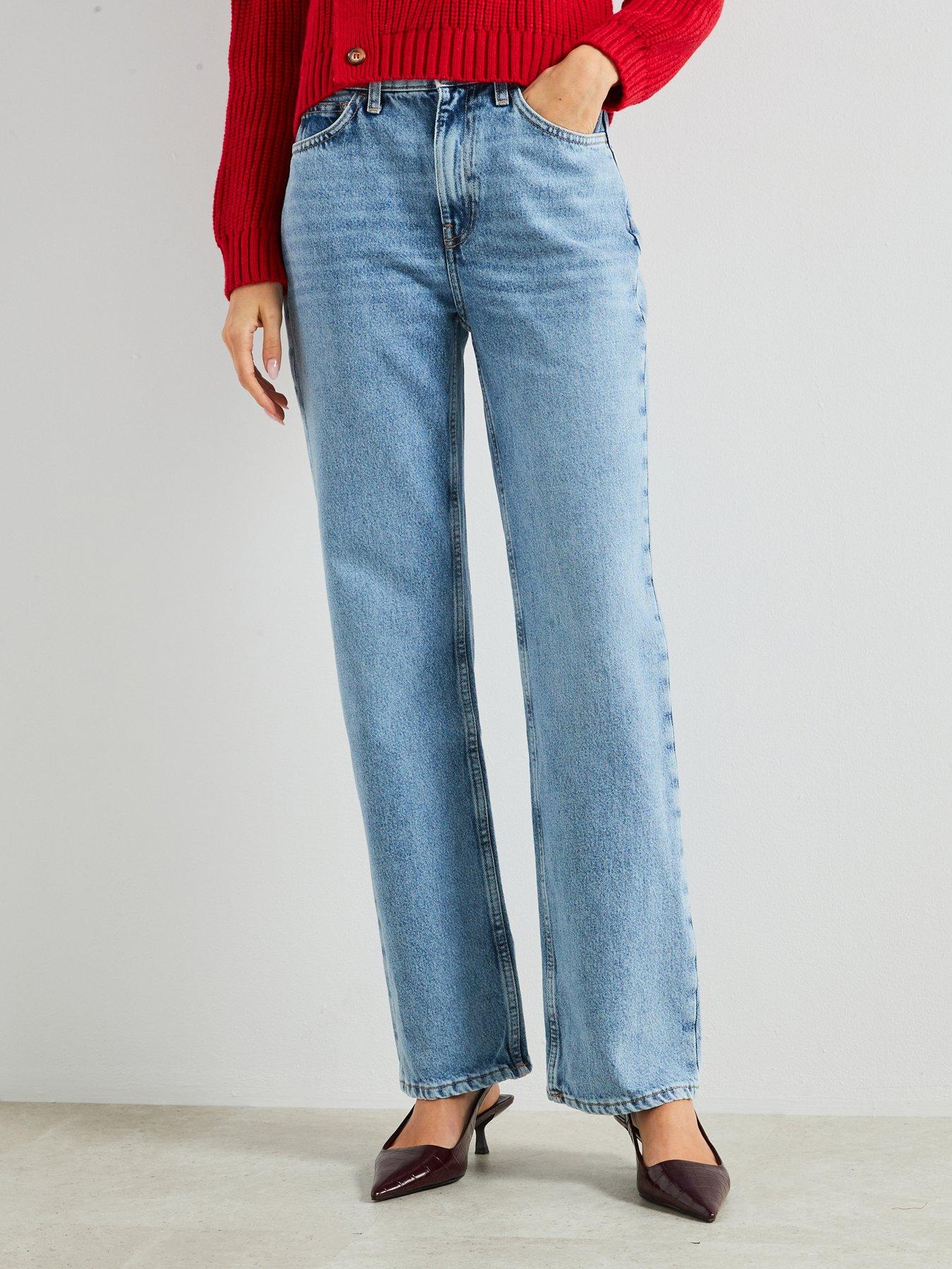  image of mango-matilda-mid-rise-straight-jeans-blue