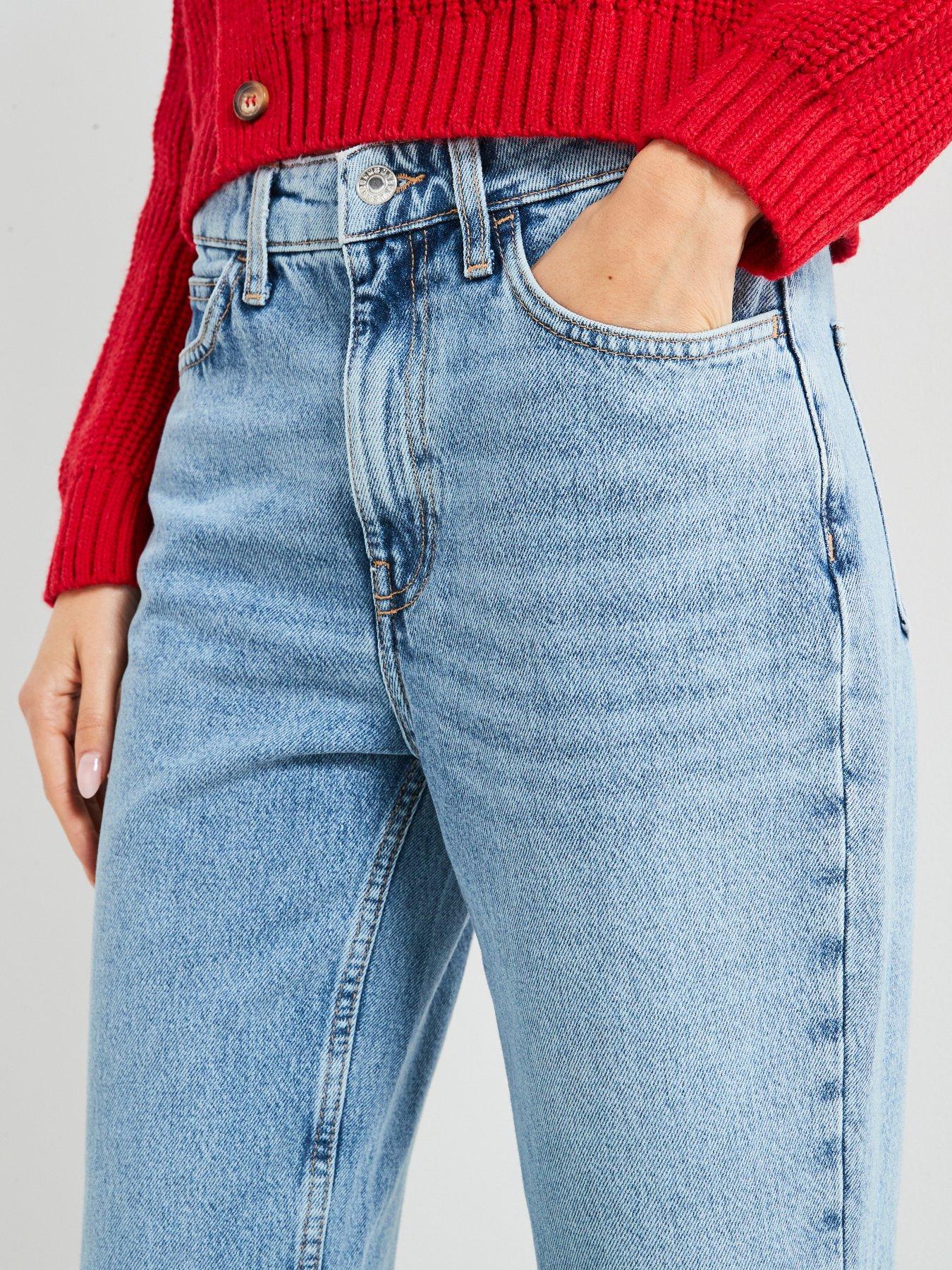  image of mango-matilda-mid-rise-straight-jeans-blue