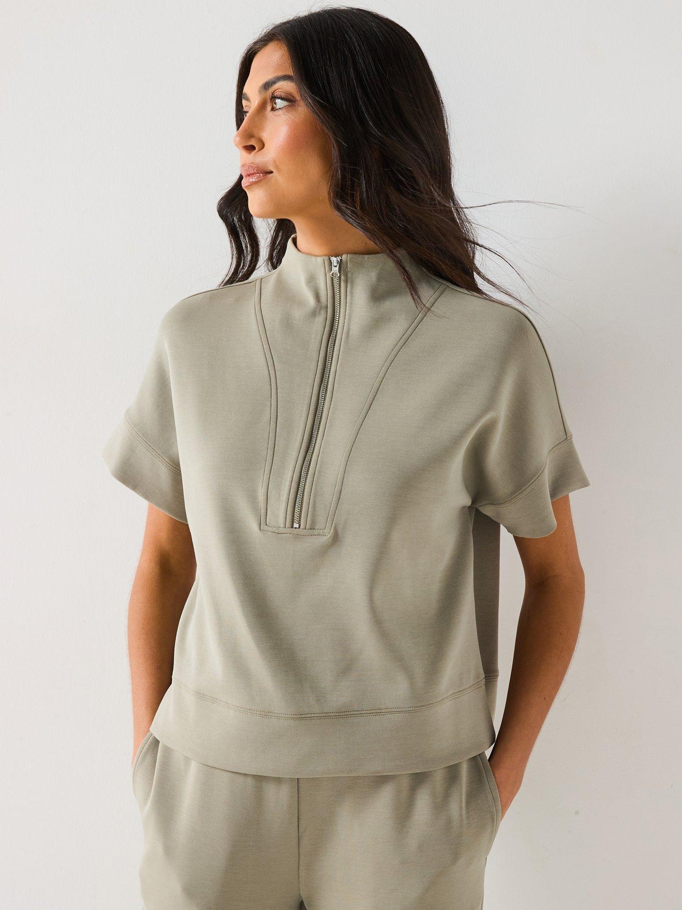 v-by-very-half-zip-premium-sweat-top-green