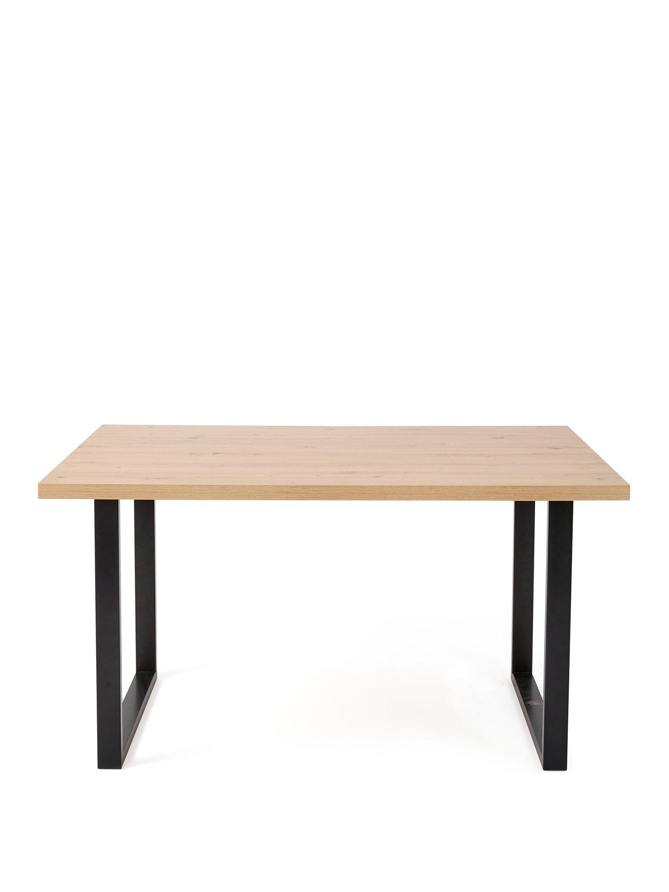  image of very-home-burton-140-cmnbspdining-table-4-alishanbspdining-chairs-artisan-oakgreen