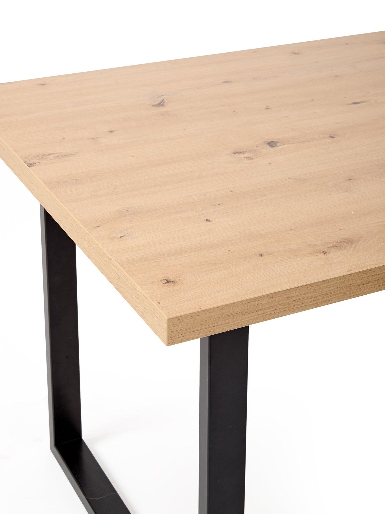  image of very-home-burton-140-cmnbspdining-table-4-alishanbspdining-chairs-artisan-oakgreen