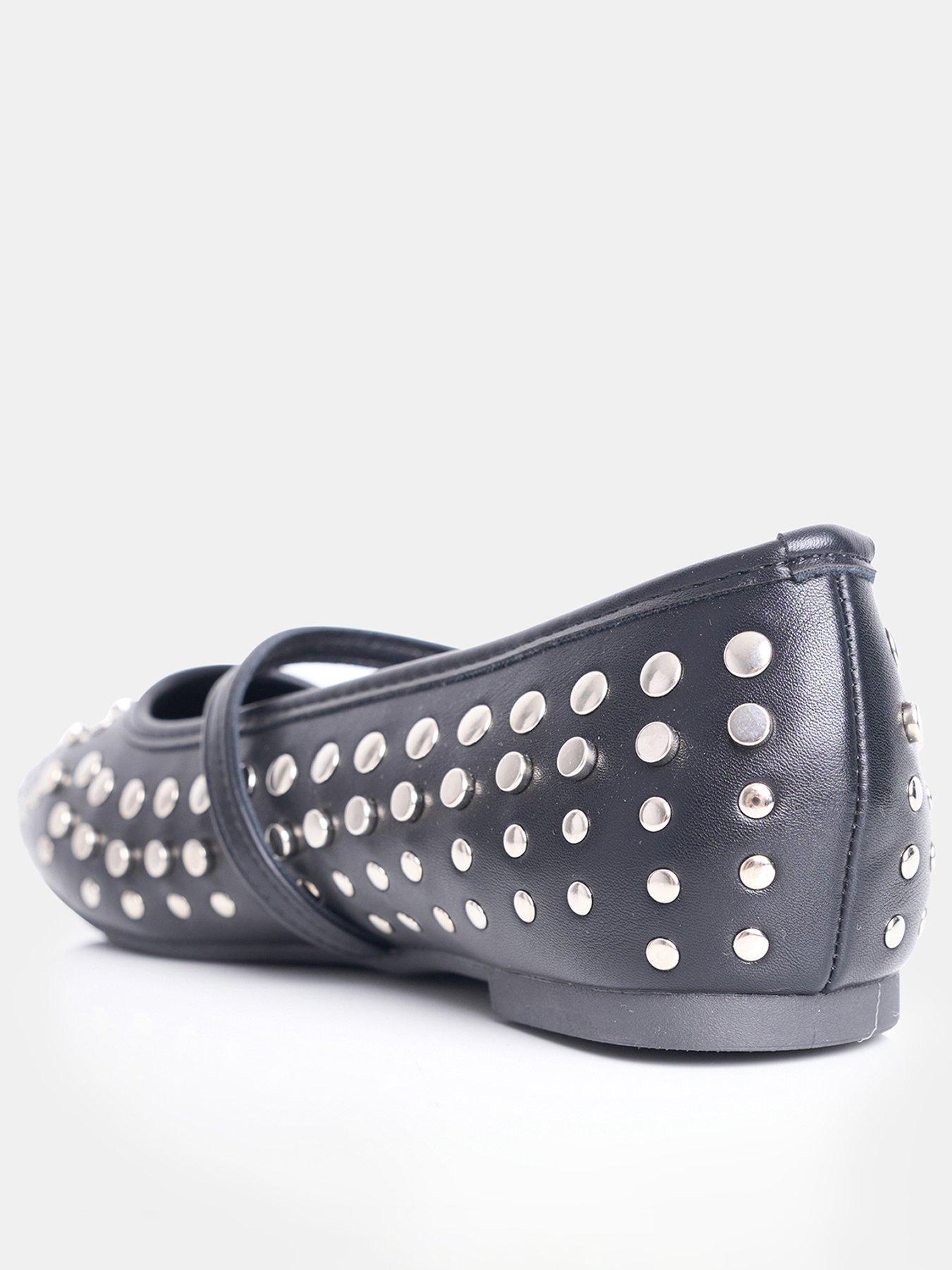  image of public-desire-arkel-stud-flat-shoe-black