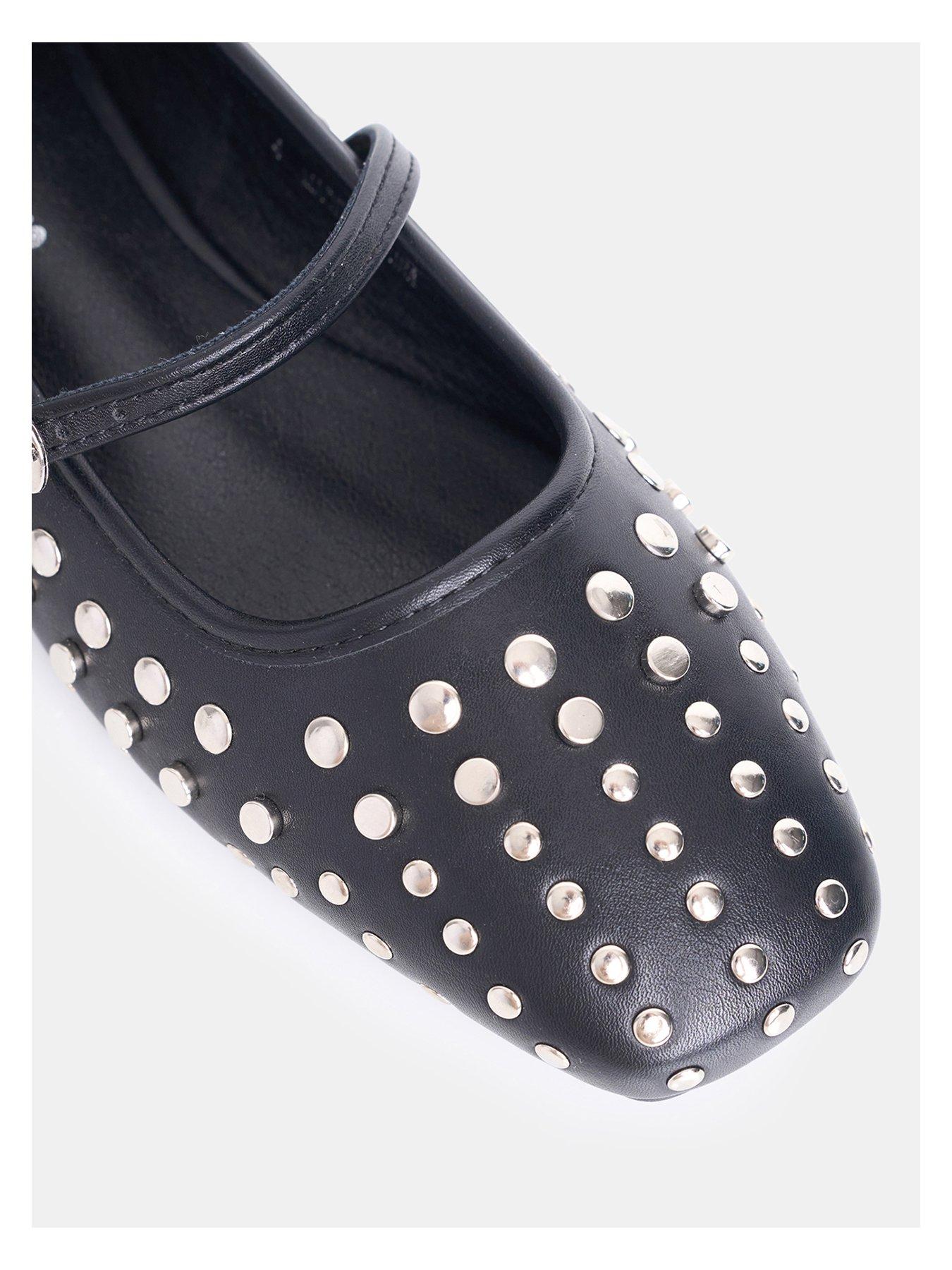  image of public-desire-arkel-stud-flat-shoe-black