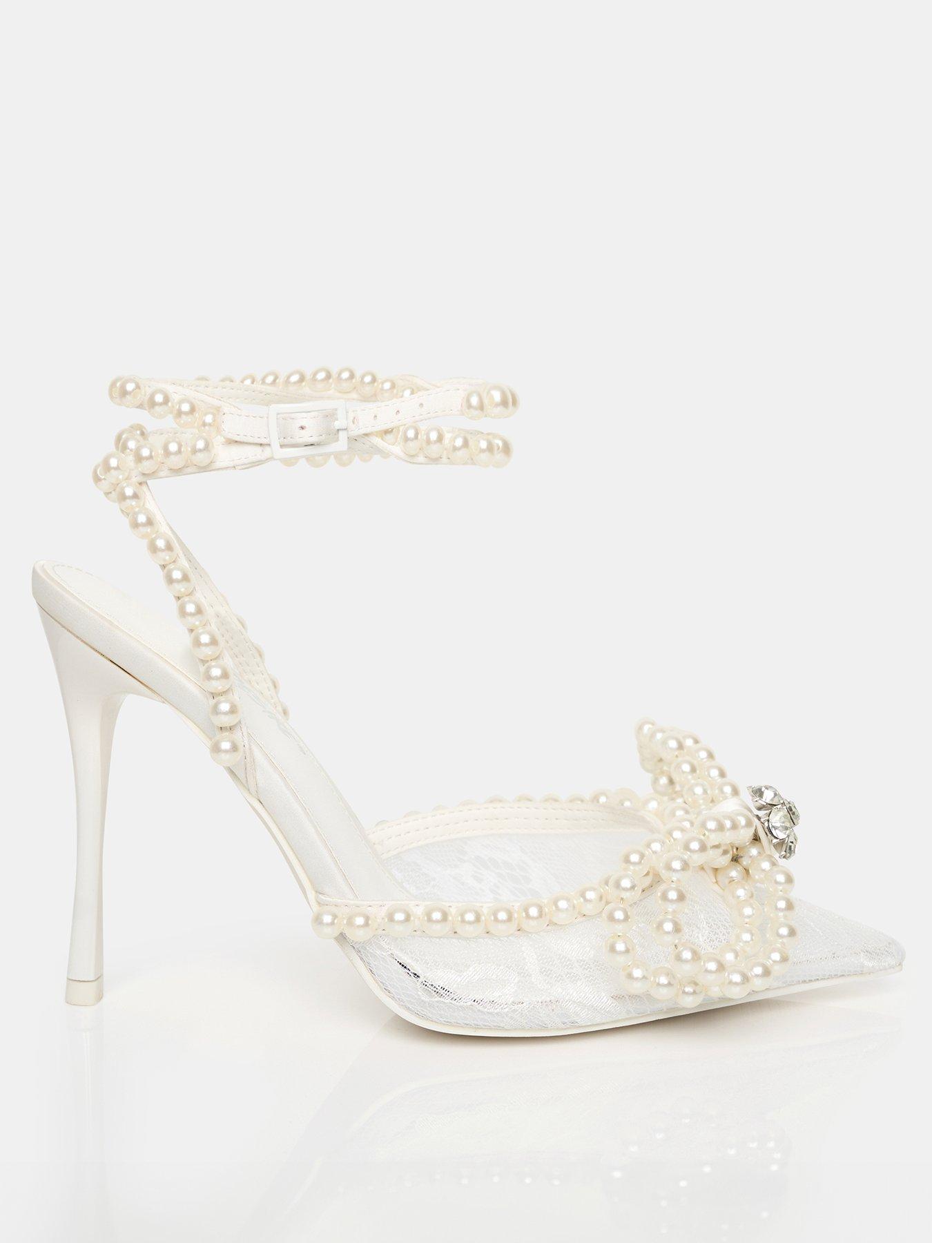  image of public-desire-midnight-lace-heeled-shoes-white