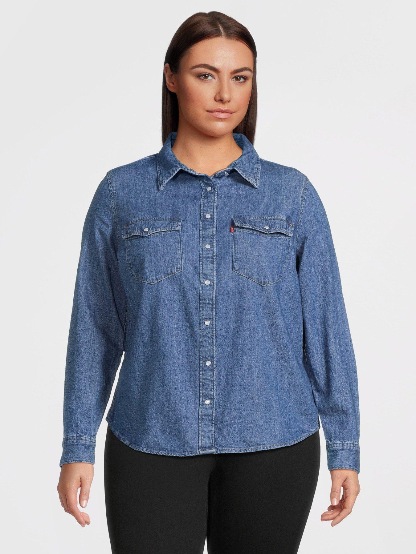  image of levis-plus-iconic-western-shirt-plus-size-going-steady-5-blue