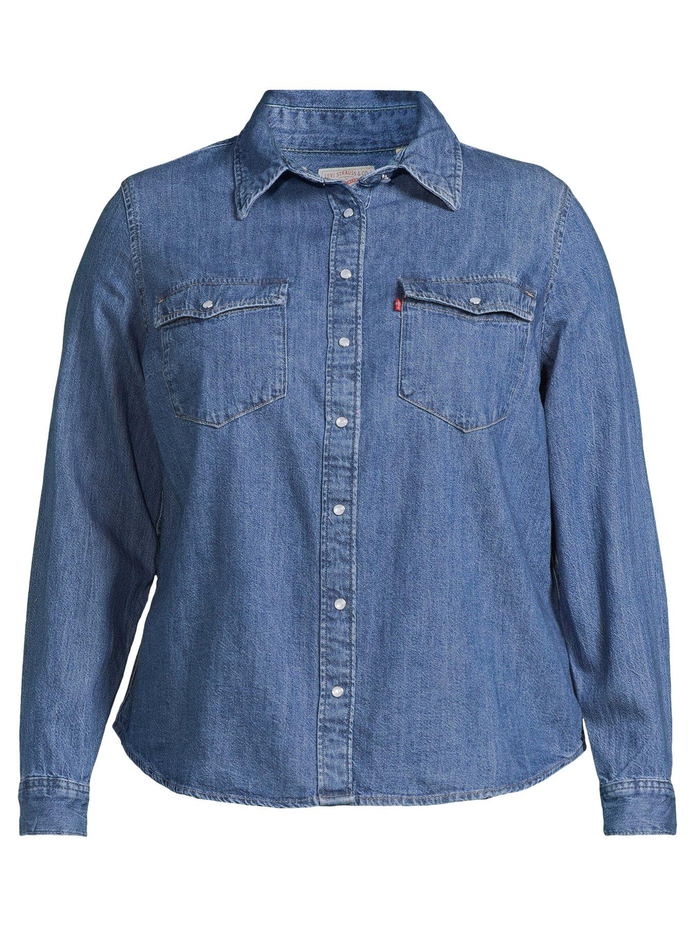  image of levis-plus-iconic-western-shirt-plus-size-going-steady-5-blue