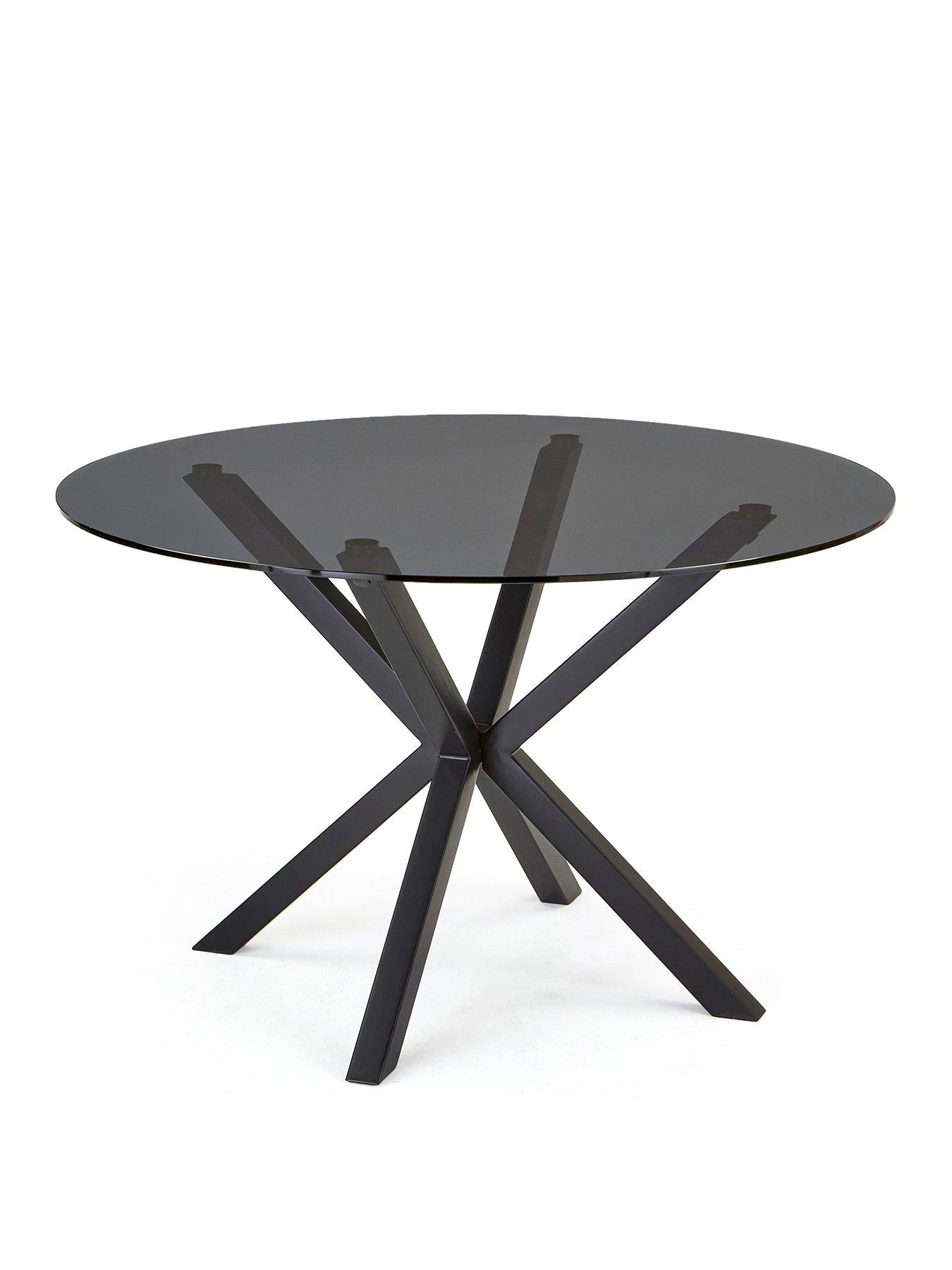  image of very-home-chopstick-black-120-cm-round-dining-table-4-sheldon-chairs-blackgreen