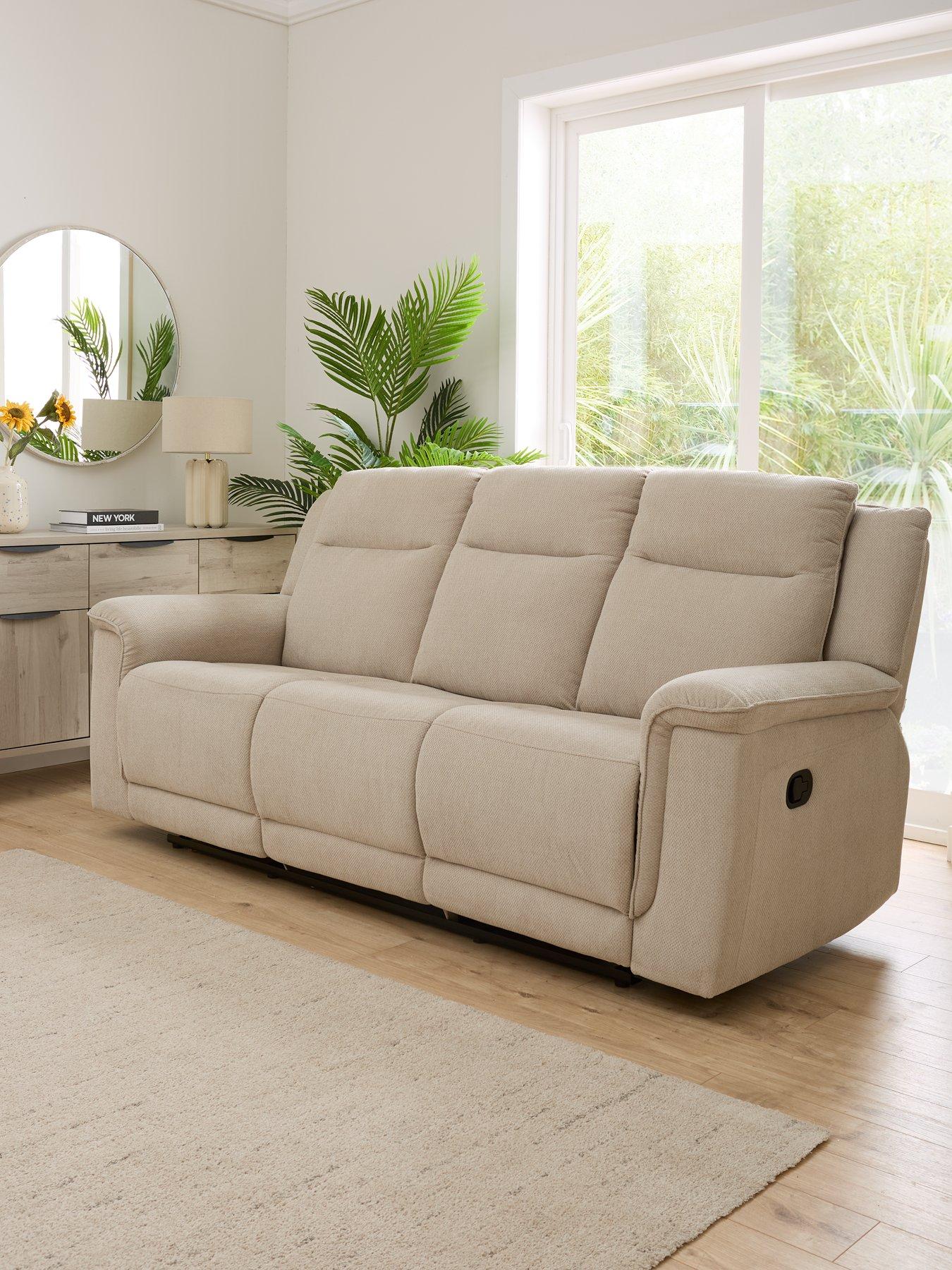 very-home-miro-3-seater-manual-fabric-recliner-sofa