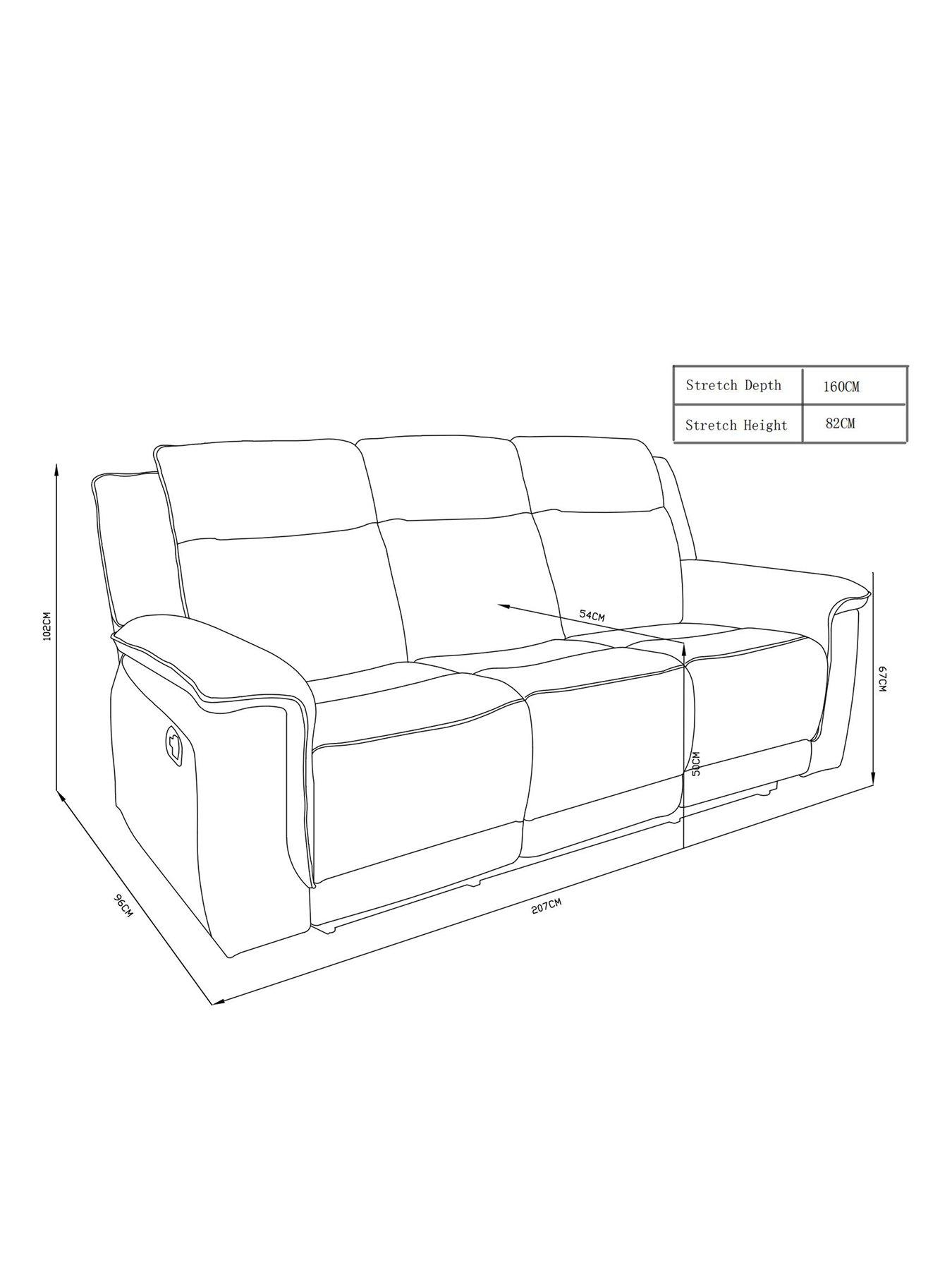 Image 7 of 7 of The Very Collection Miro 3 Seater Manual Fabric Recliner Sofa - FSC&reg; Certified