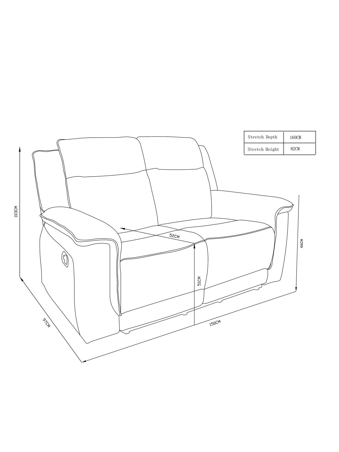 Image 7 of 7 of The Very Collection Miro 2 Seater Manual Fabric Recliner Sofa - FSC&reg; Certified