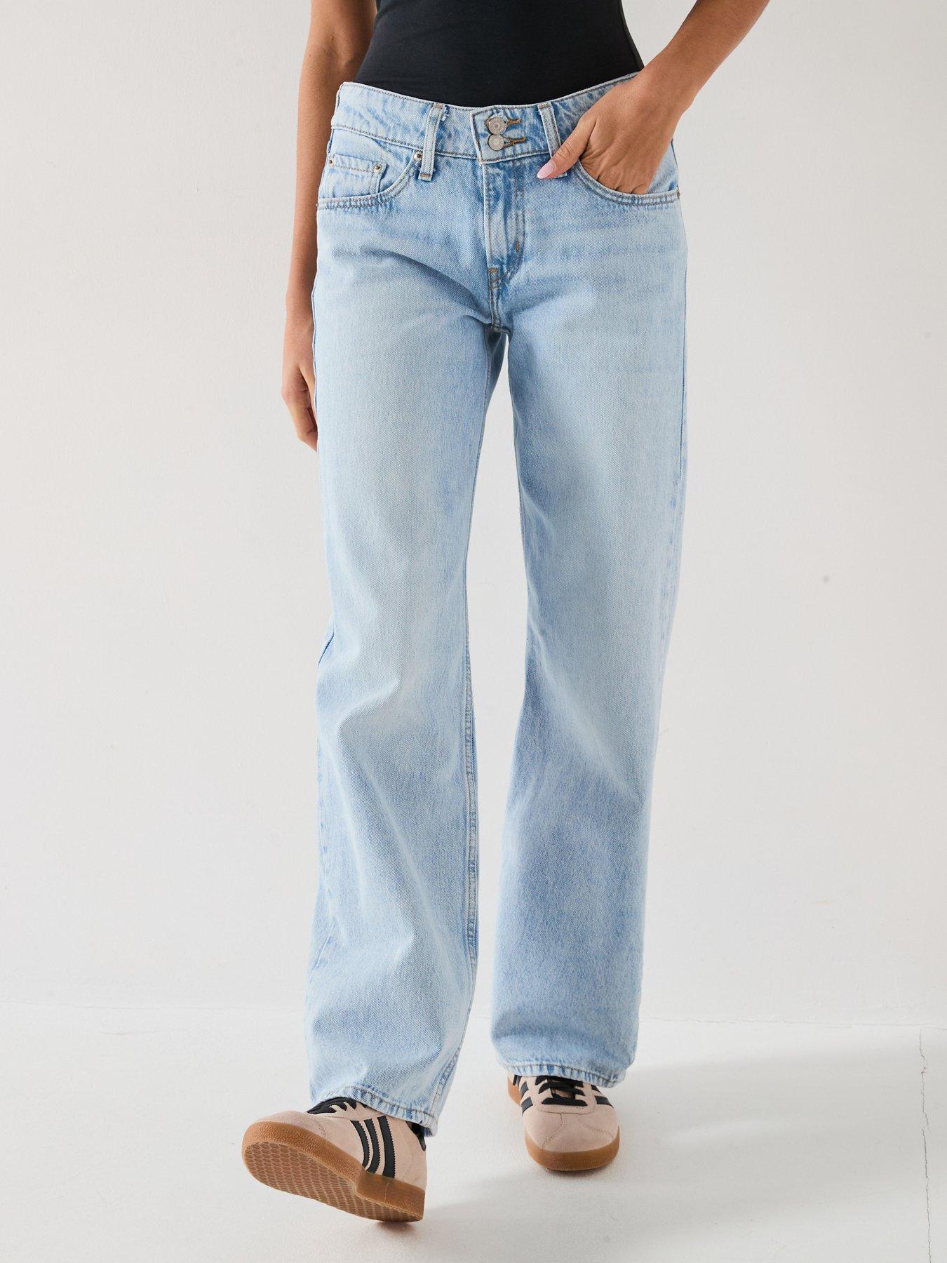  image of levis-womens-superlow-loose-jeans-abraided-art-blue
