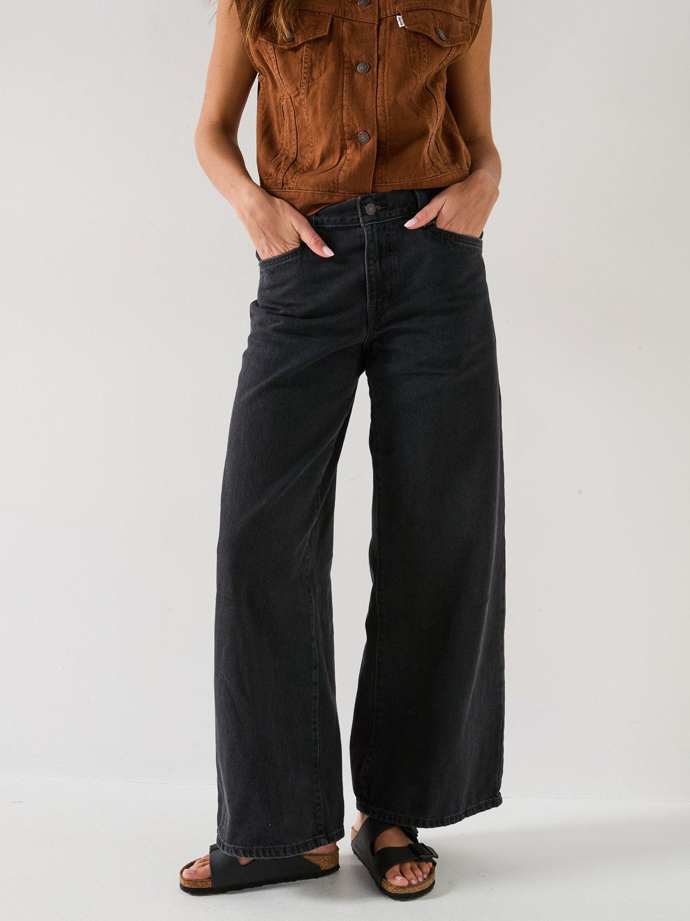 Levi's 94 Baggy Wide Leg Jeans Over Exposure Black Littlewoods