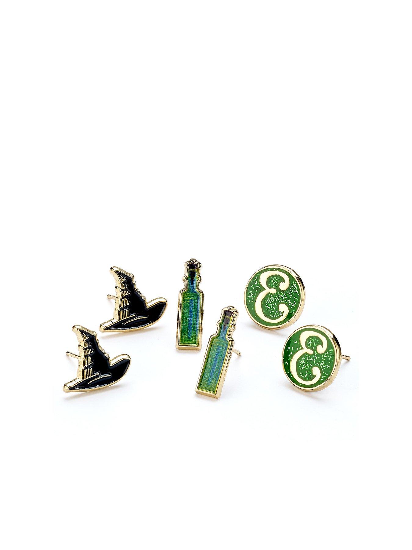 Image 1 of 3 of Wicked Hat, Potion and E logo Stud Earring Set