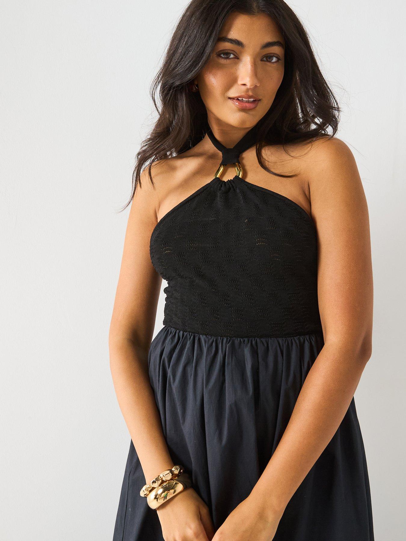 v-by-very-knitted-halter-neck-pointelle-top-black