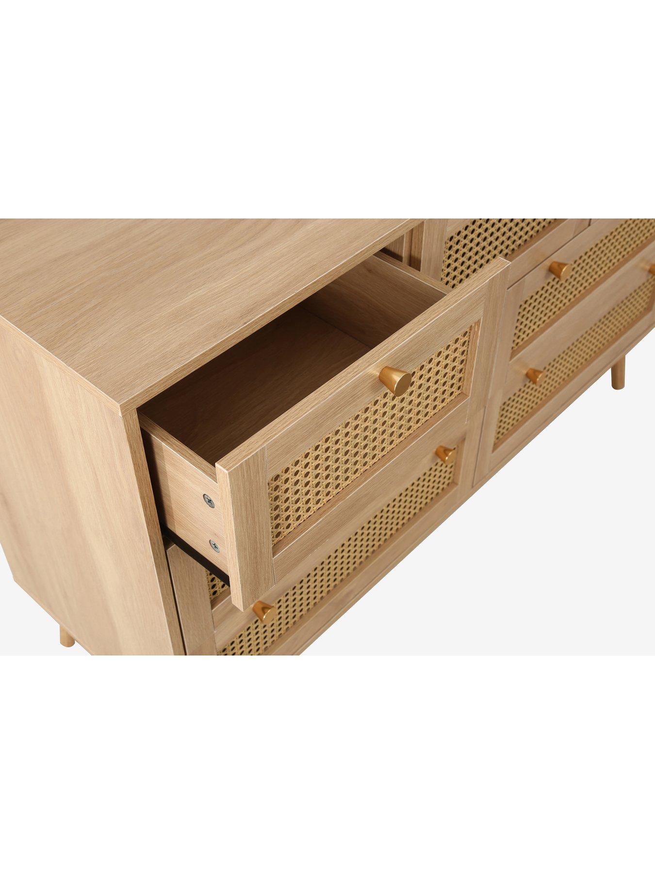  image of birlea-croxley-7-drawer-rattan-chest