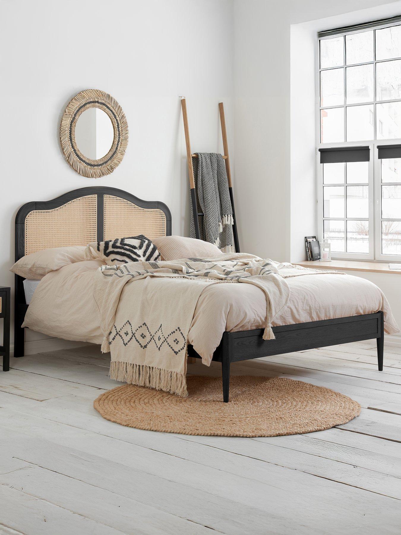 Birlea Leonie Rattan Bed Frame - Black