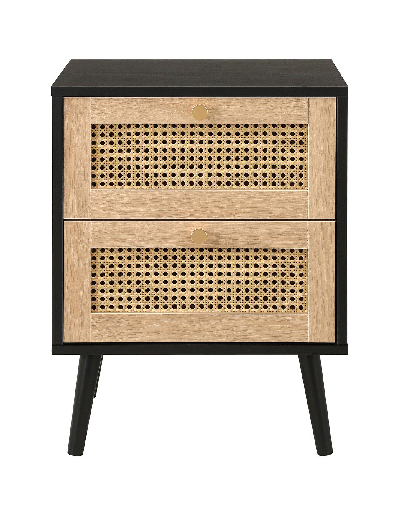 stillFront image of birlea-croxley-2-drawer-rattan-bedside