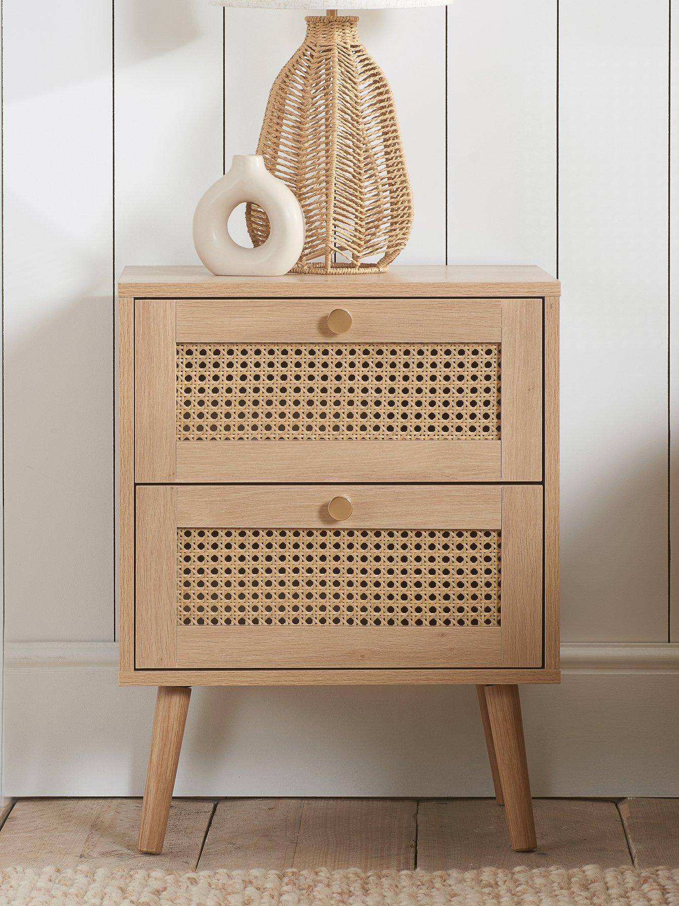 birlea-croxley-2-drawer-rattan-bedside