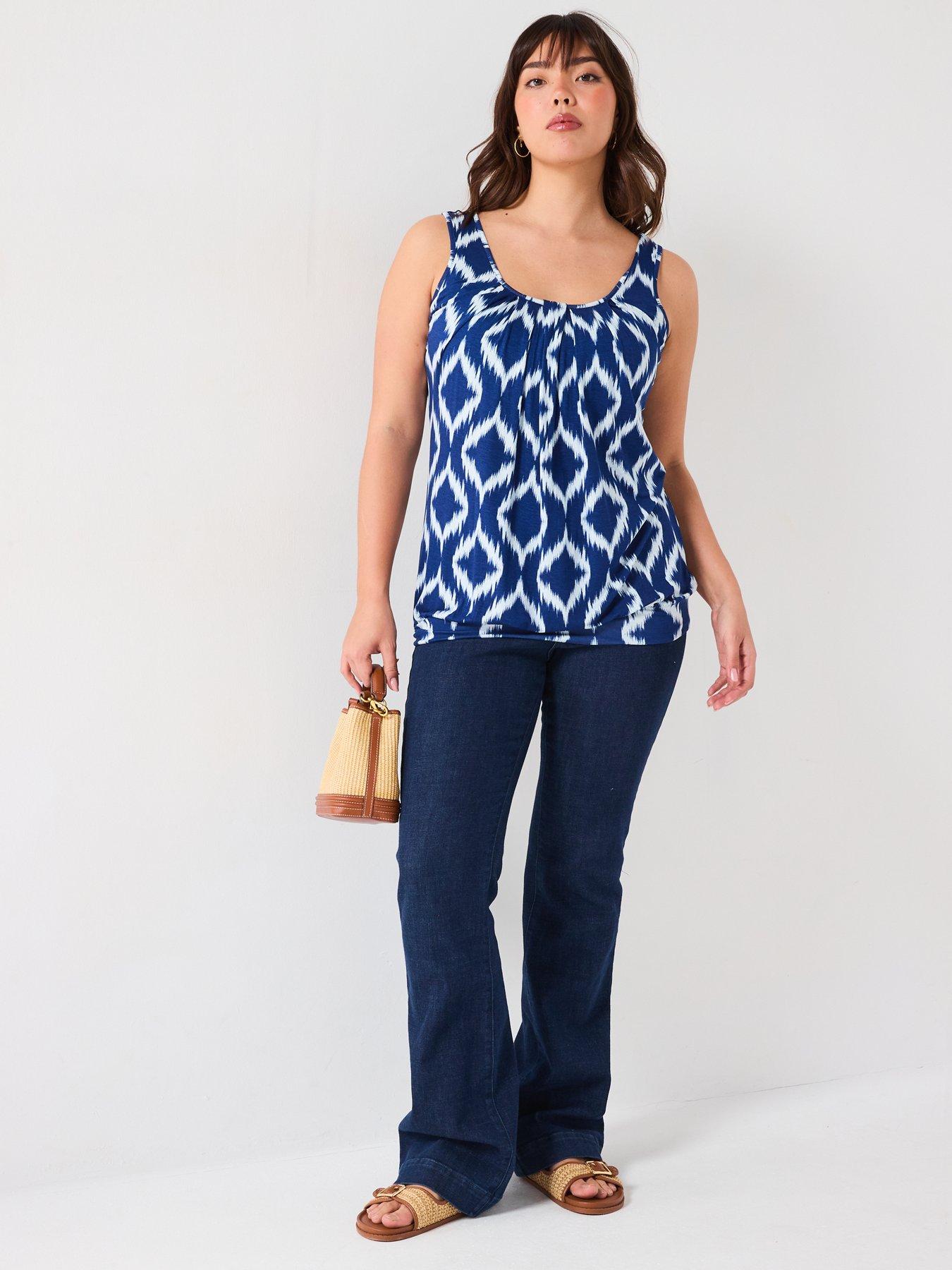  image of v-by-very-curve-jersey-banded-hem-top