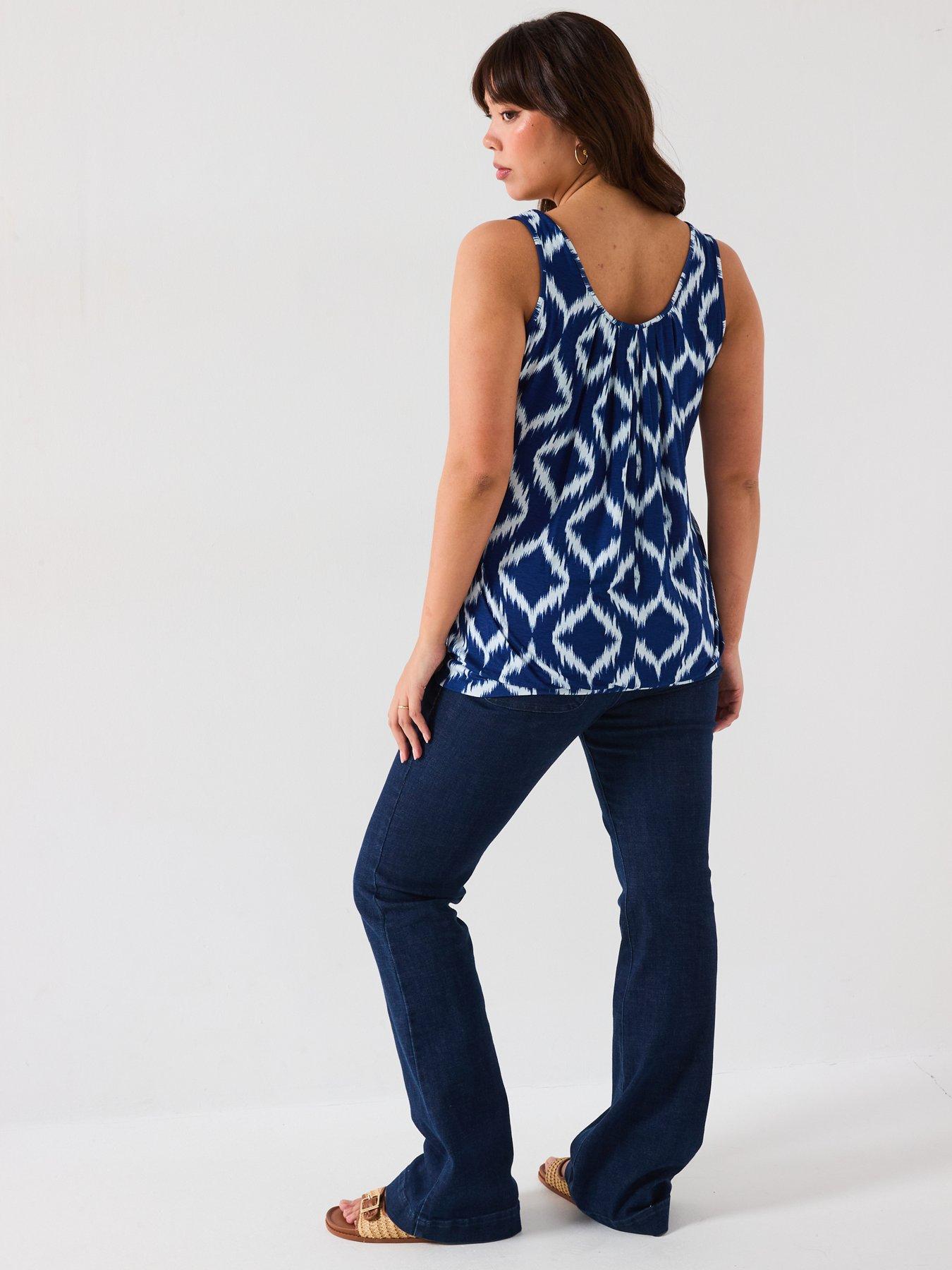  image of v-by-very-curve-jersey-banded-hem-top