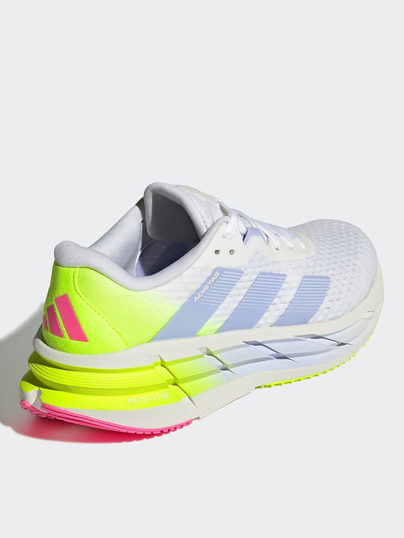  image of adidas-womens-running-adistar-3-trainers-whiteviolet-tonelucid-lemon