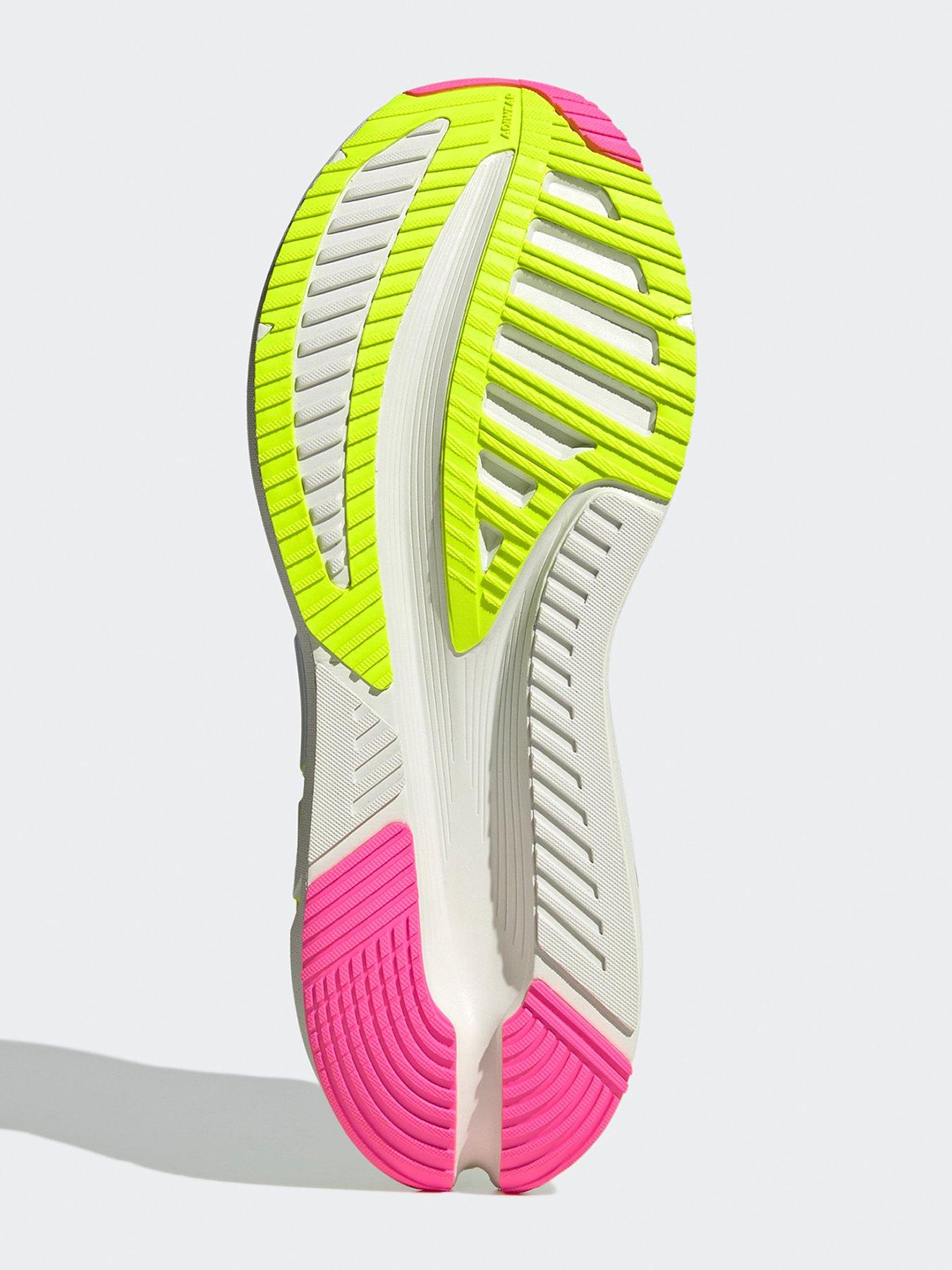 image of adidas-womens-running-adistar-3-trainers-whiteviolet-tonelucid-lemon