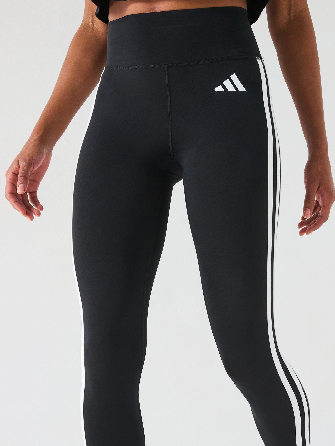 Image 4 of 6 of adidas Womens Training Optime Essentials 3 Stripe Tights - Black