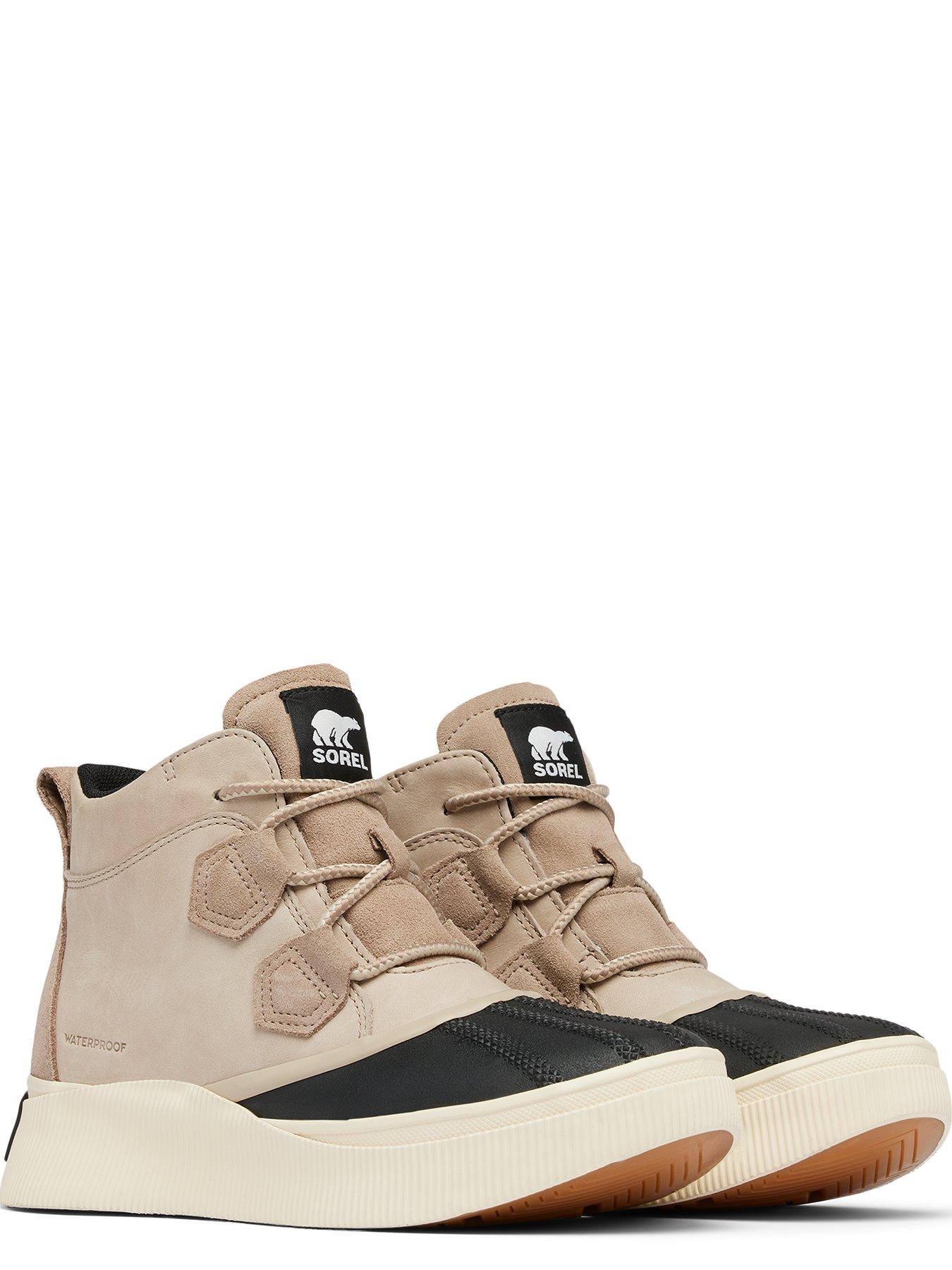  image of sorel-womens-out-n-about-4-classic-mid-waterproof-sneaker-beige