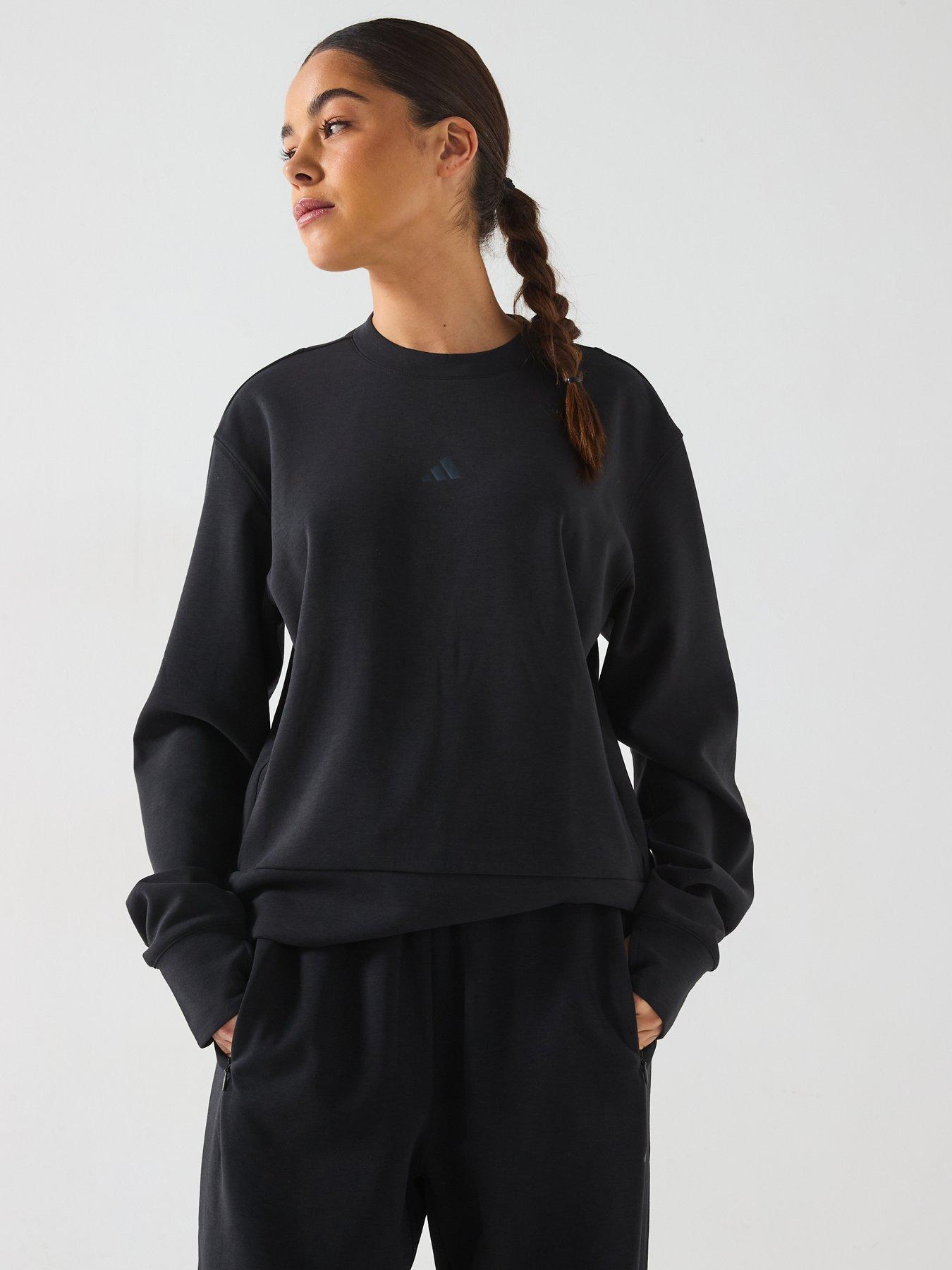 undefined Womens Training D4T Knit Crew Jumper - Black