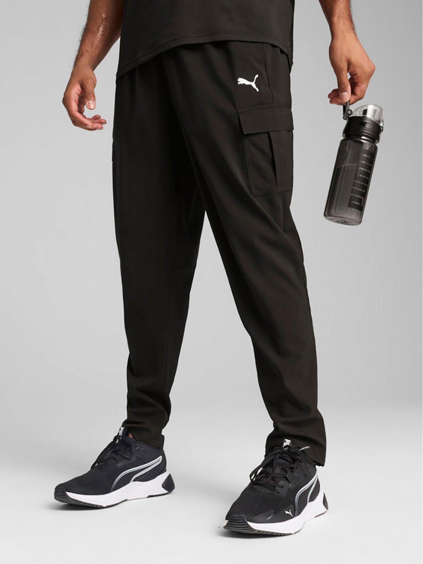  image of puma-mens-training-tech-woven-cargo-pants-black