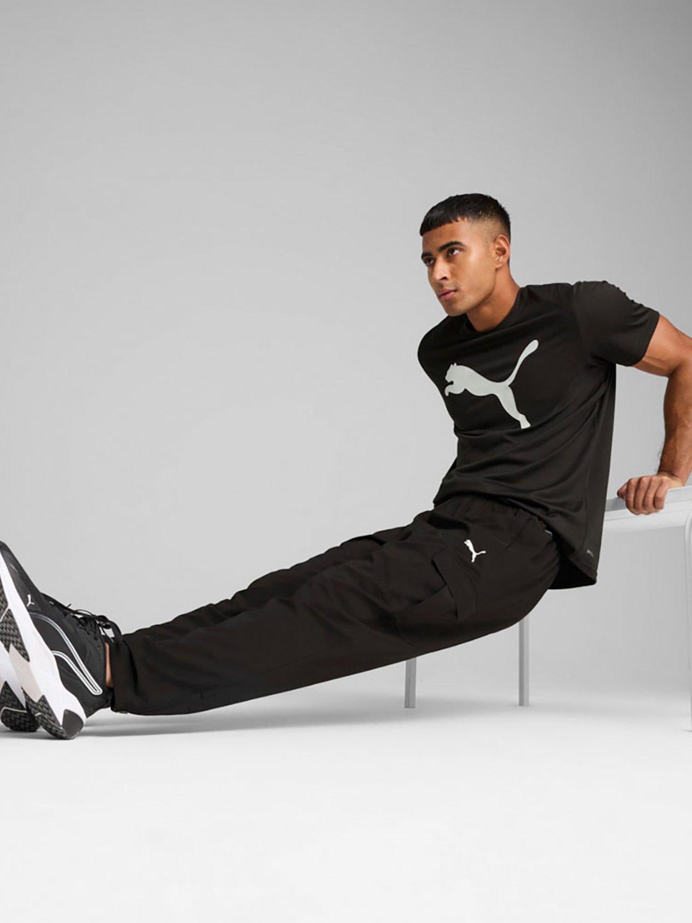  image of puma-mens-training-tech-woven-cargo-pants-black