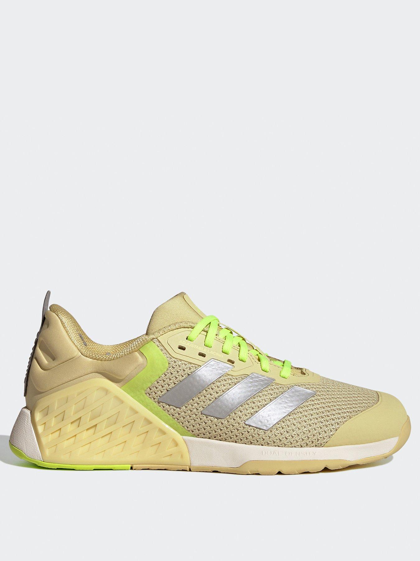  image of adidas-womens-training-dropset-3-trainers-powder-yellowmatte-silver