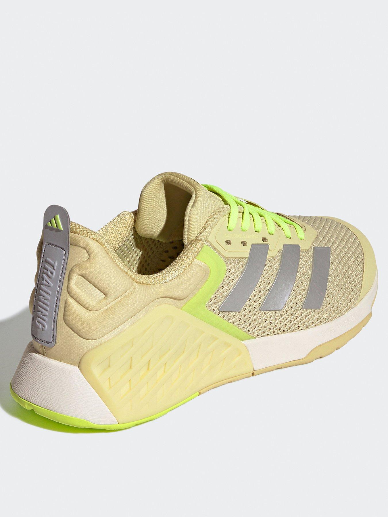  image of adidas-womens-training-dropset-3-trainers-powder-yellowmatte-silver