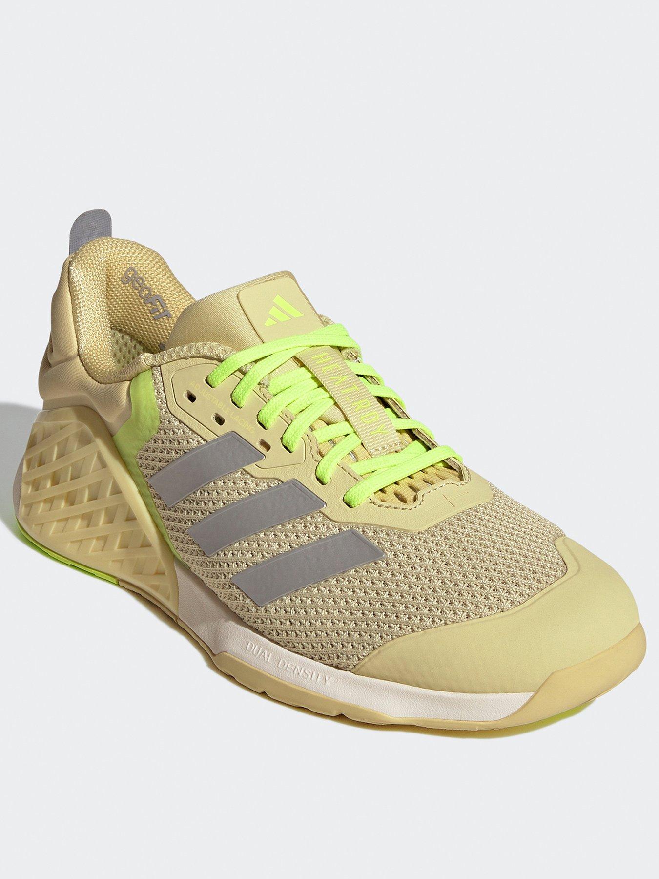  image of adidas-womens-training-dropset-3-trainers-powder-yellowmatte-silver