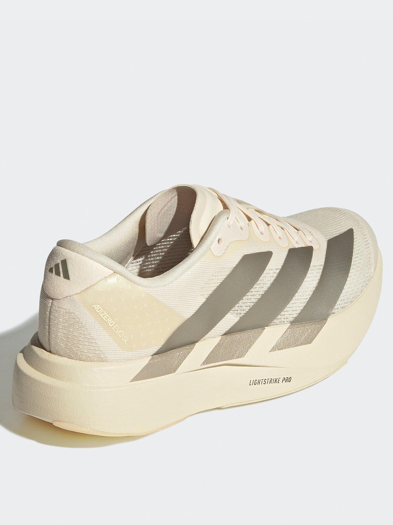  image of adidas-womens-running-adizero-evo-sl-trainers-wonder-whitecyber-metallicwarm-vanilla
