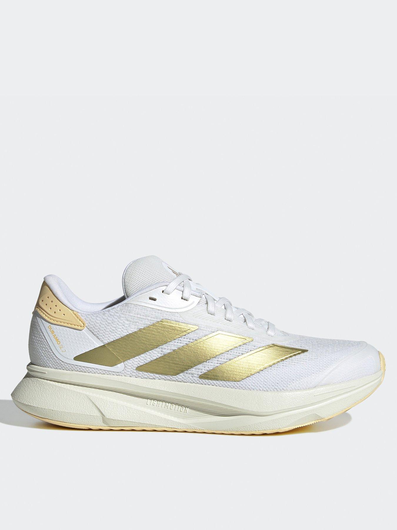  image of adidas-womens-running-duramo-sl2-trainers-whitegold-metorange-tint