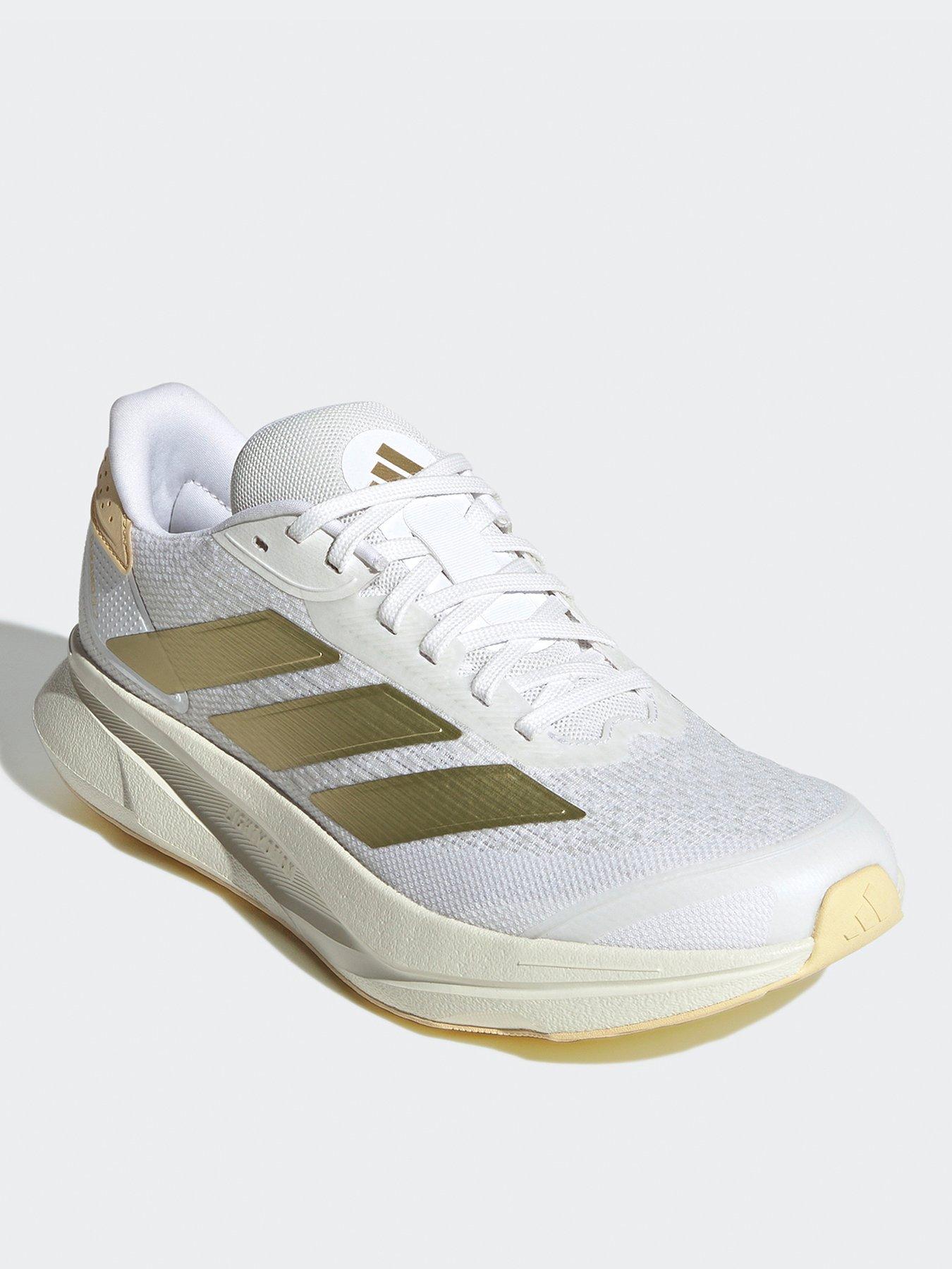  image of adidas-womens-running-duramo-sl2-trainers-whitegold-metorange-tint
