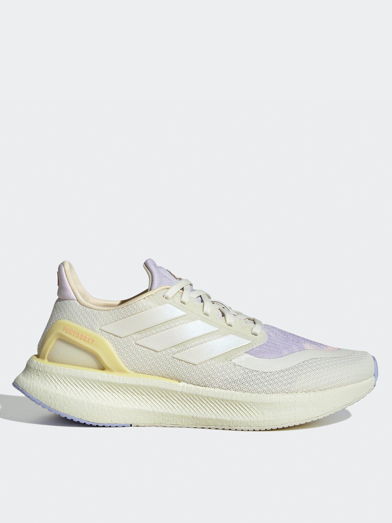 adidas Womens Running Pureboost 5 Trainers - Ivory/Ice Lavender
