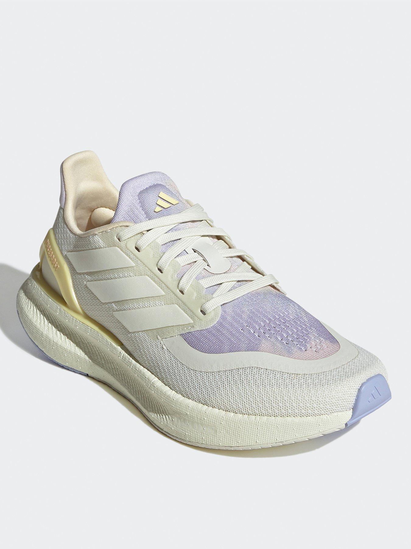 adidas gazelle silver green womens adidas Men's Pureboost 22 Running Shoe, Black/White/Solar Yellow, 9 main image 1