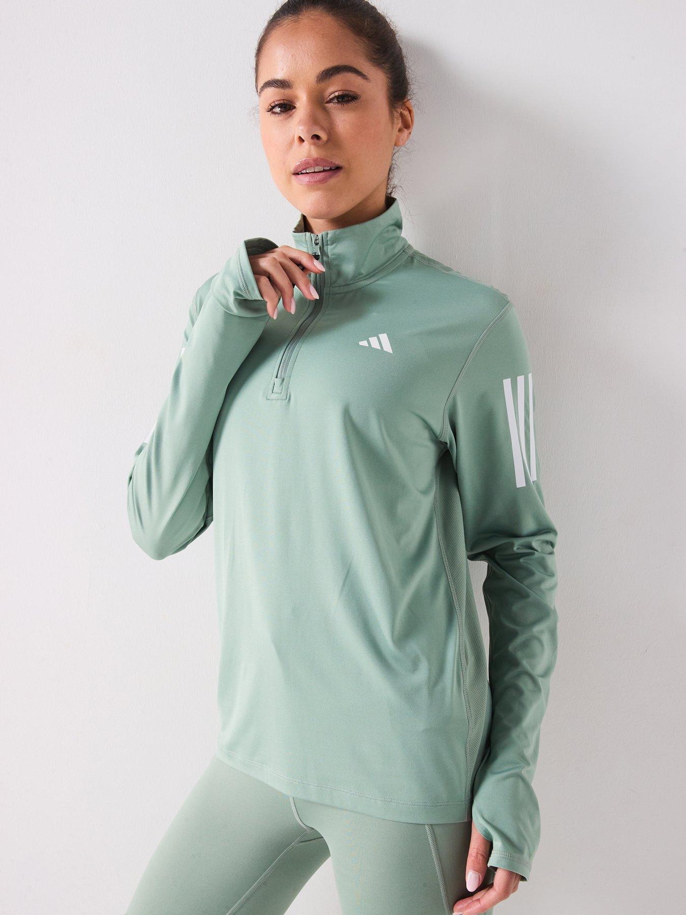 undefined Womens Running Own The Run 1/2 Zip Top - Green
