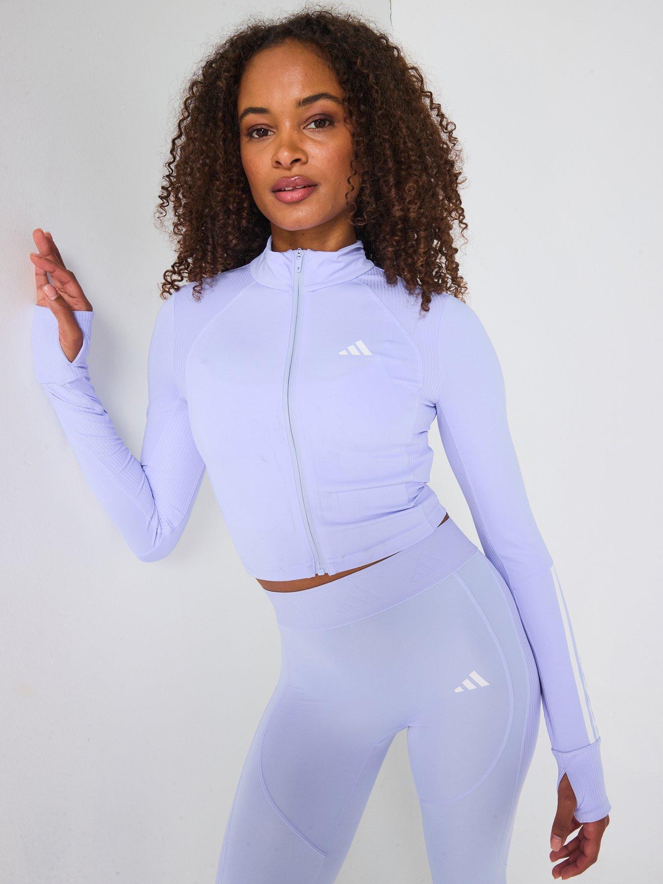 adidas Womens Training Hyperglam Full Zip Jacket - Purple