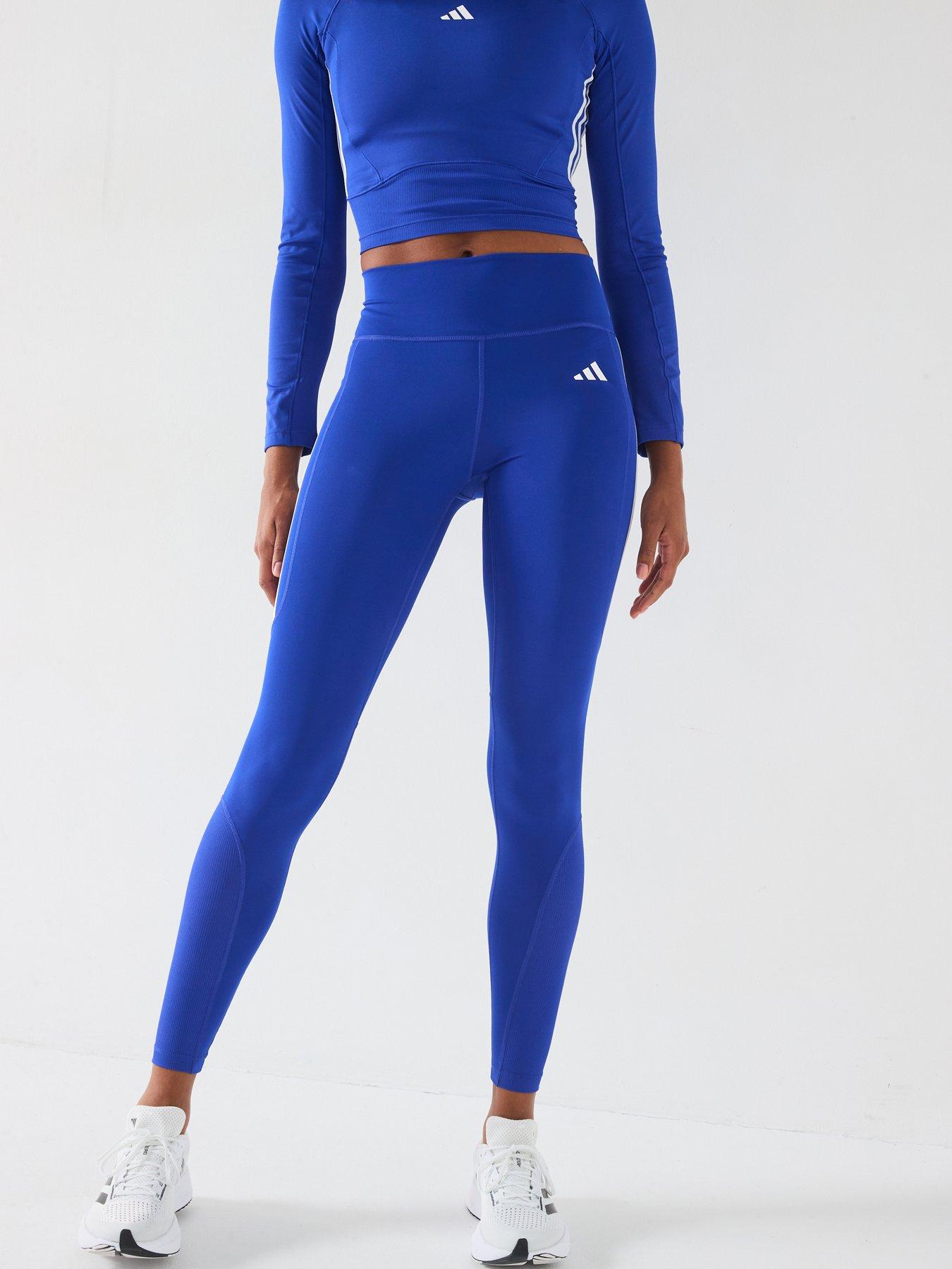  image of adidas-womens-training-mat-mix-tights-blue