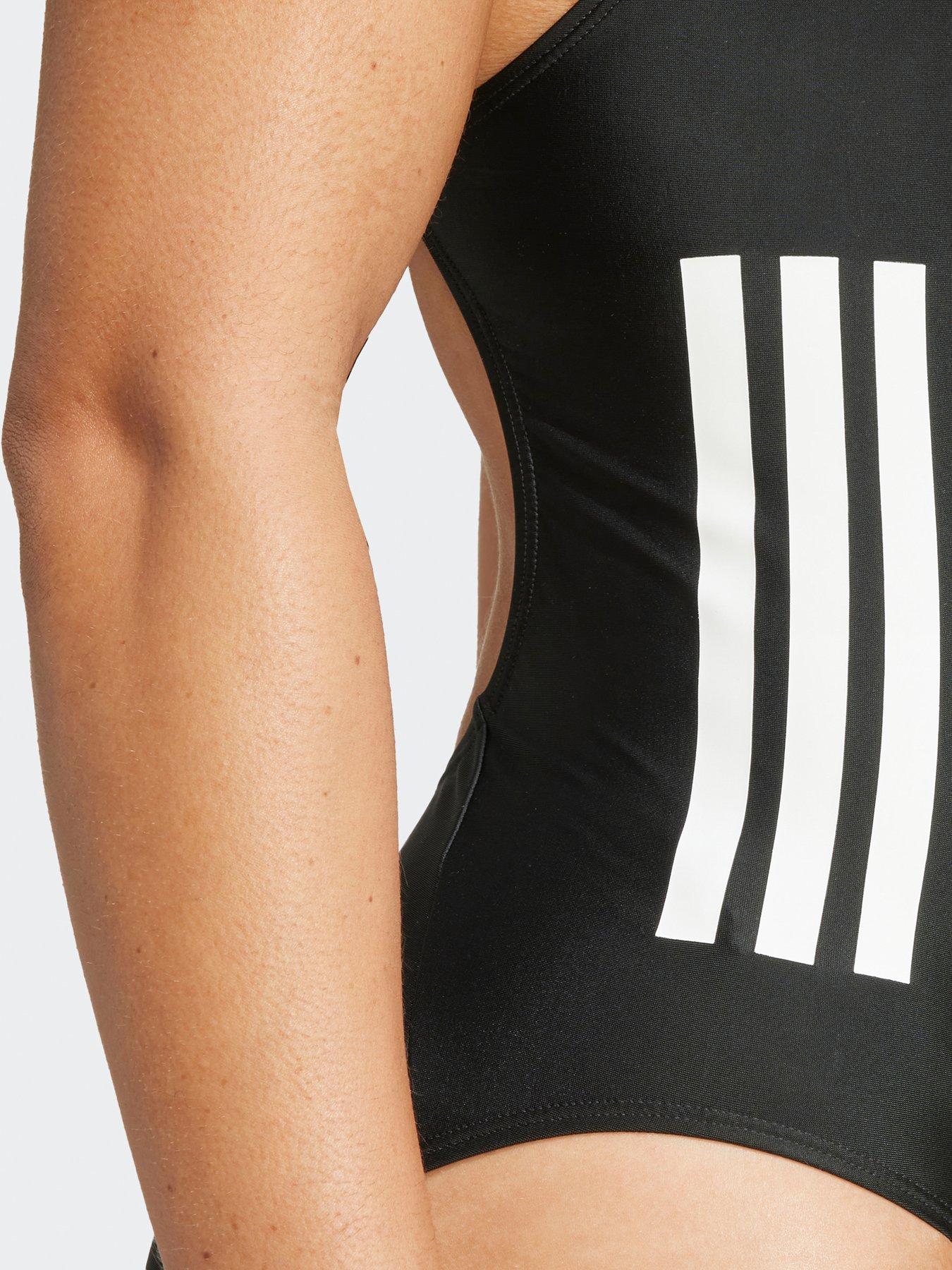 Image 5 of 5 of adidas Womens 3 Stripe Swimsuit - Black