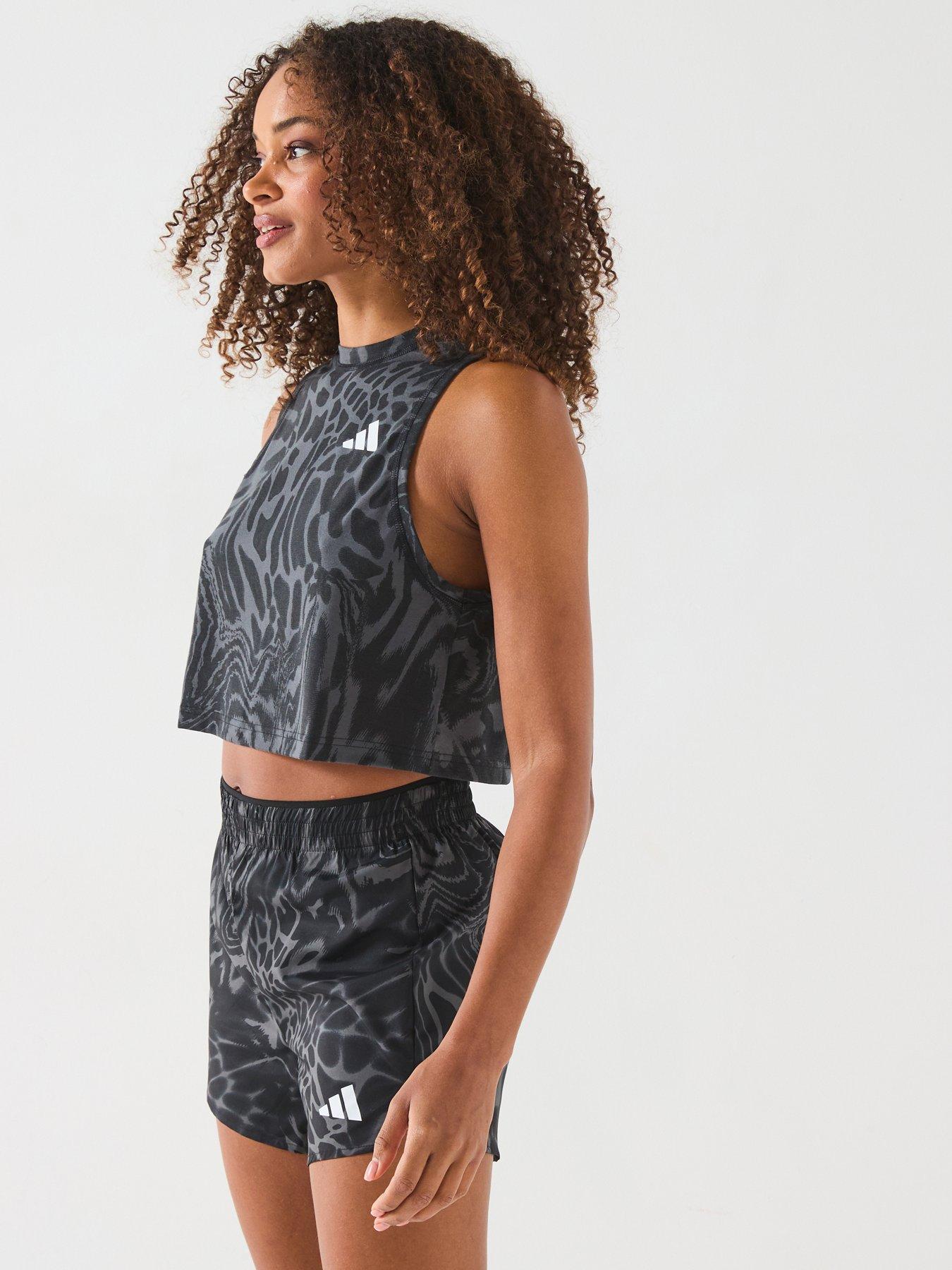 undefined Womens Train Essentials Printed Tank - Black