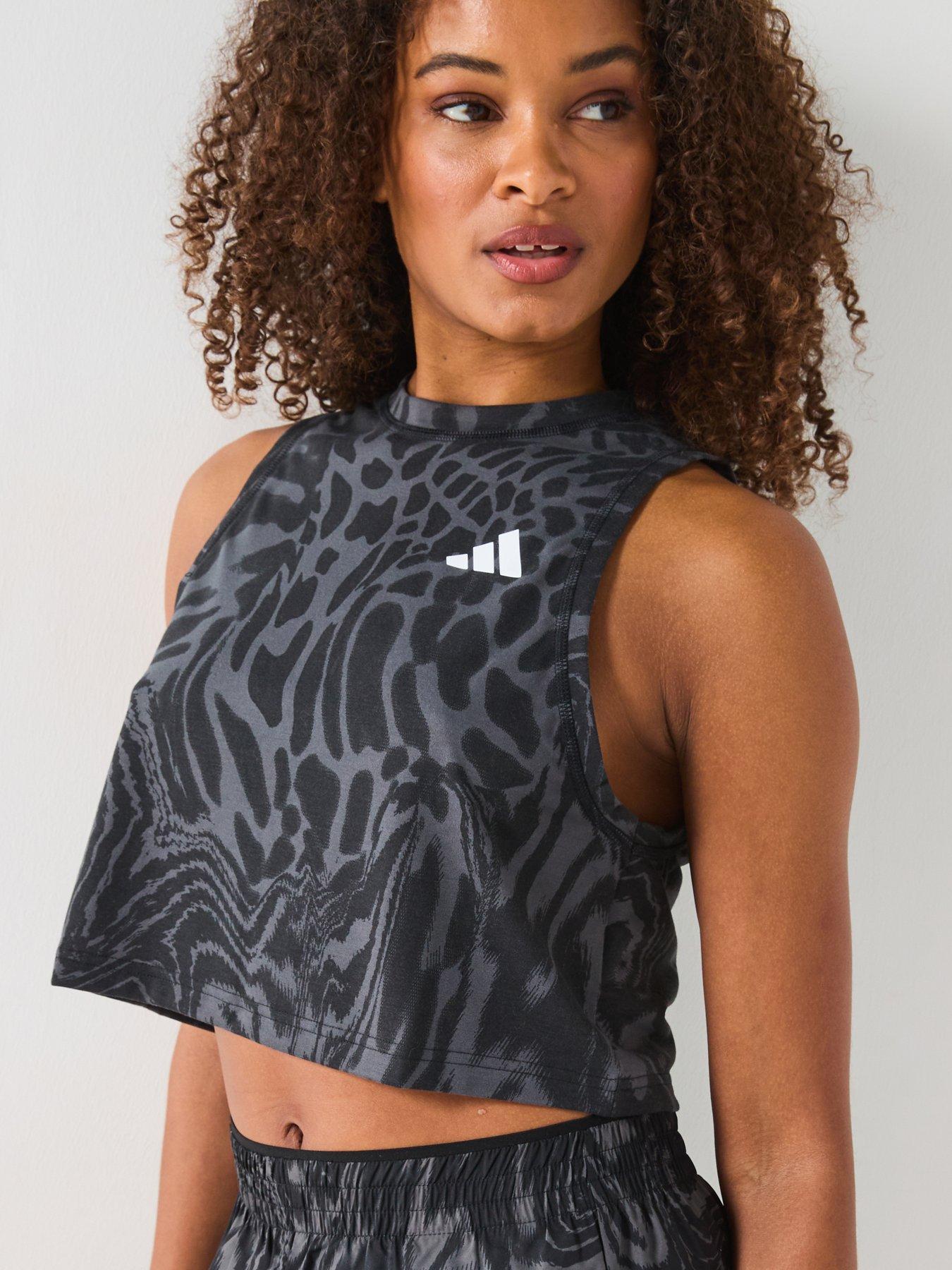 image of adidas-womens-train-essentials-printed-tank-black