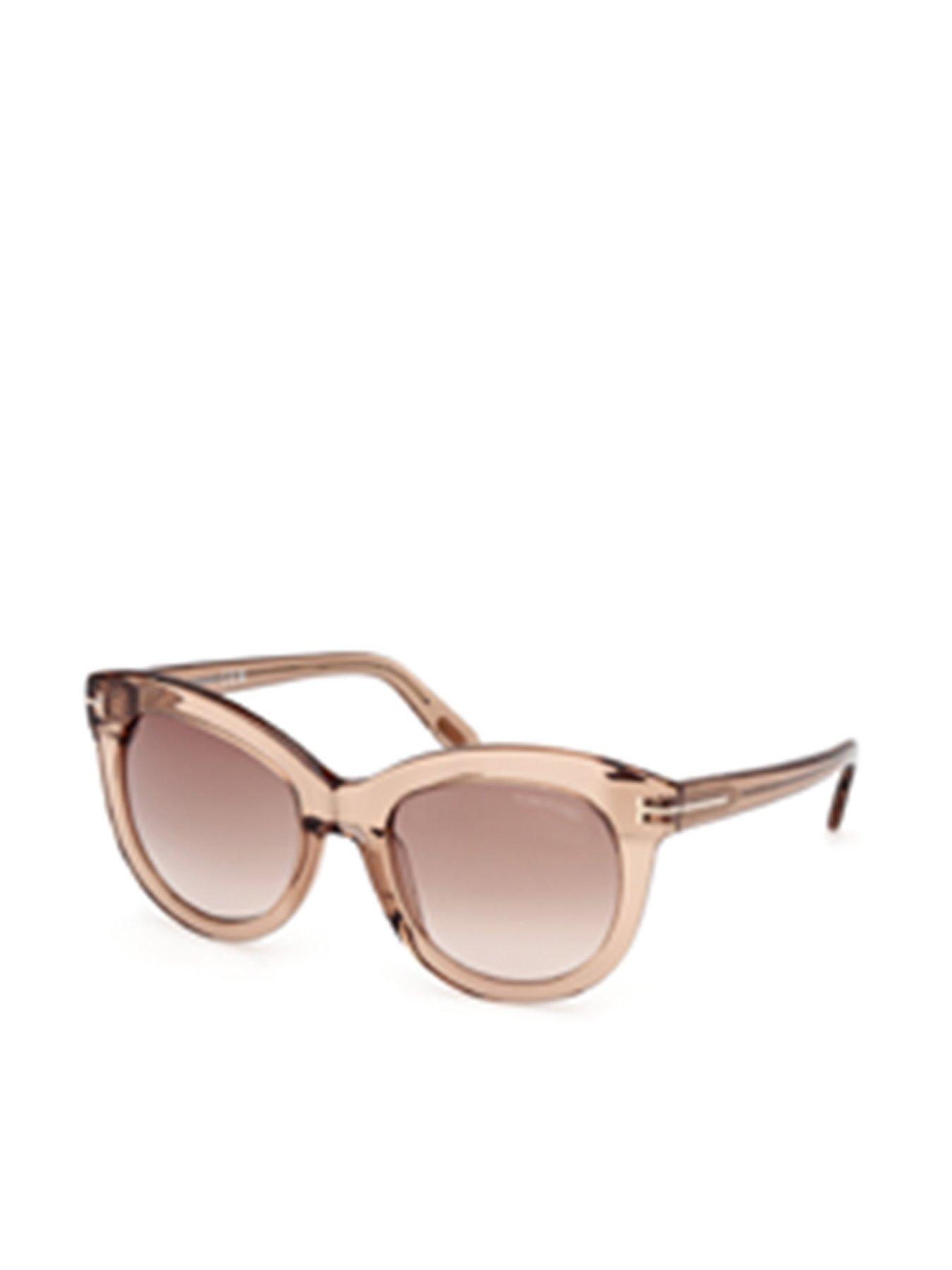  image of tom-ford-odette-butterfly-sunglasses-shiny-light-brown