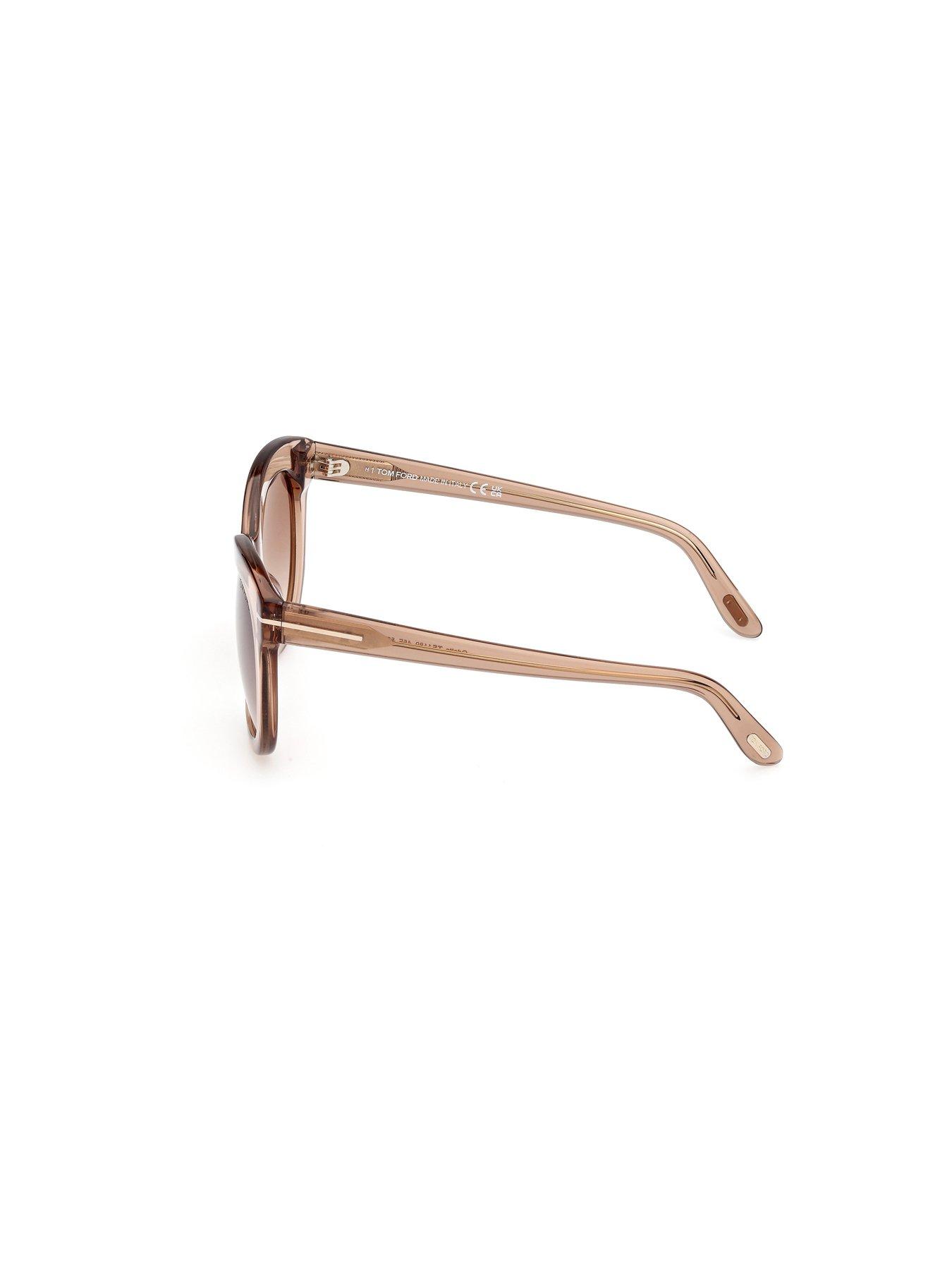  image of tom-ford-odette-butterfly-sunglasses-shiny-light-brown
