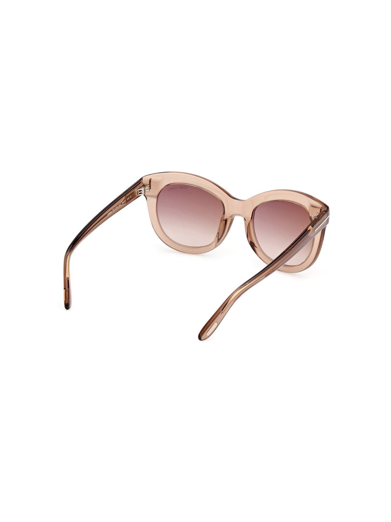  image of tom-ford-odette-butterfly-sunglasses-shiny-light-brown