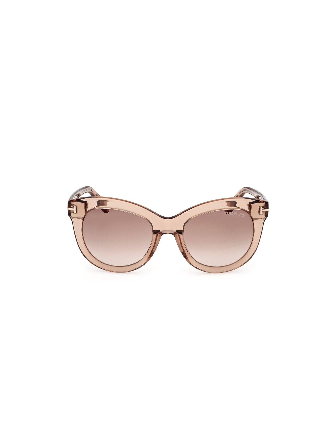 image of tom-ford-odette-butterfly-sunglasses-shiny-light-brown
